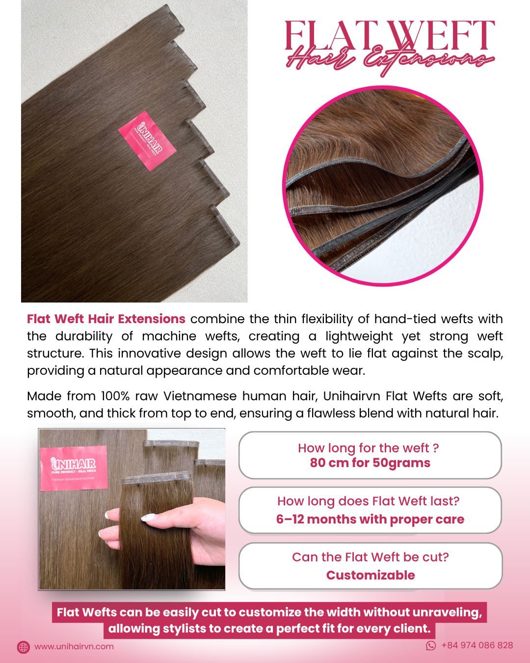 Hair Extensions Catalogue | Premium Human Hair Collection 10 Flat weft hair extensions