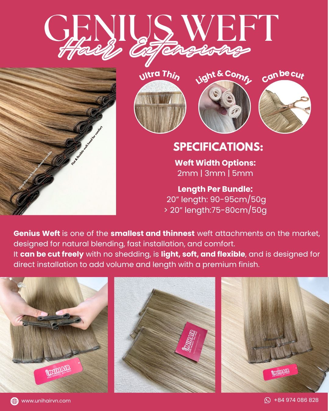 Hair Extensions Catalogue | Premium Human Hair Collection 11 Genius weft hair extensions