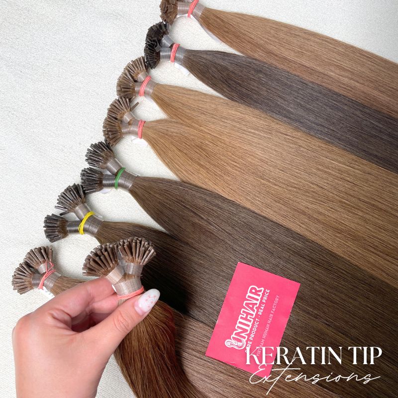 Keratin Tip Hair Extensions image 38 showing wholesale consultation visual by Unihairvn Vietnam hair factory Keratin Tip Hair Extensions image 38 showing wholesale consultation visual by Unihairvn Vietnam hair factory