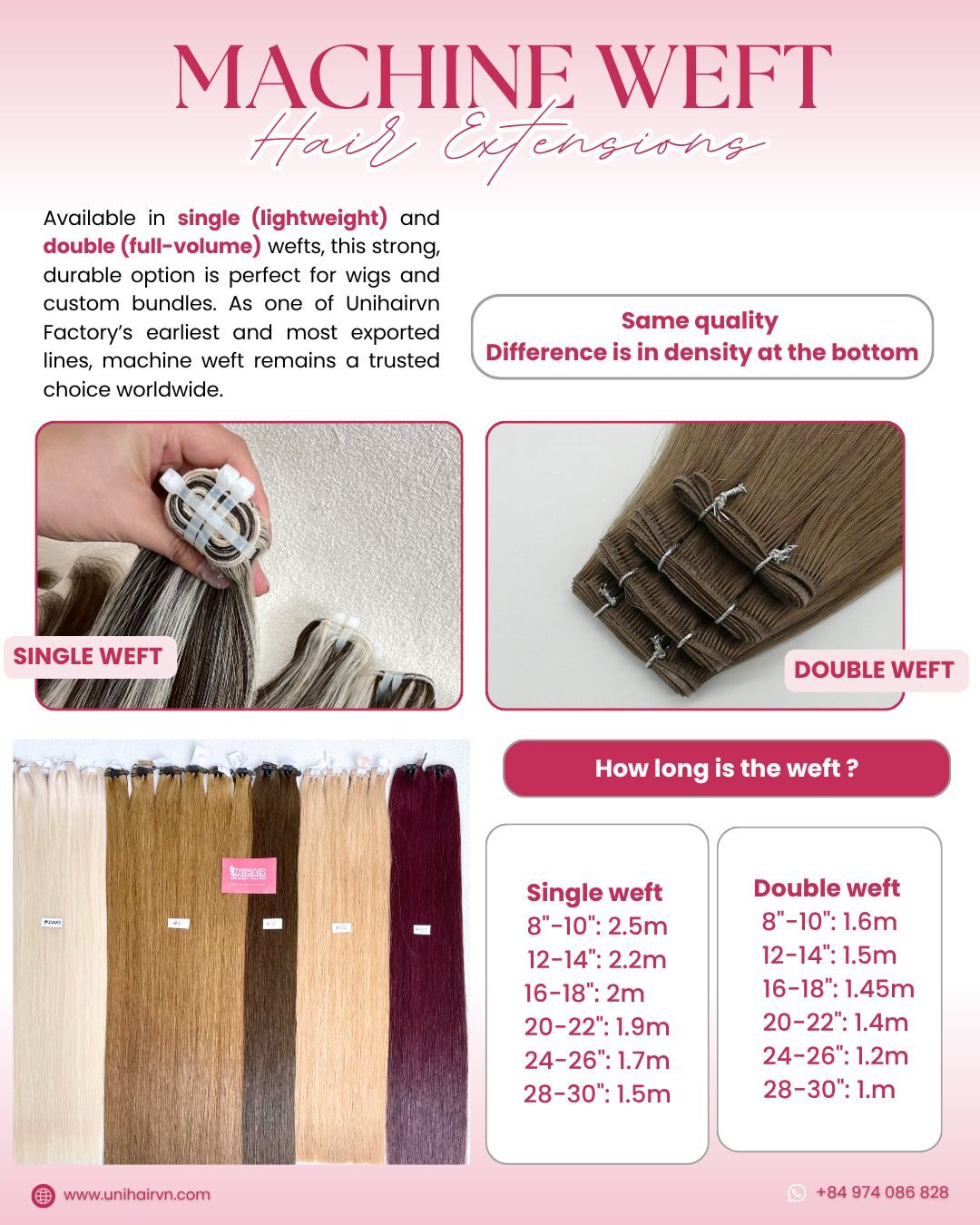 Hair Extensions Catalogue | Premium Human Hair Collection 9 Machine weft hair extensions
