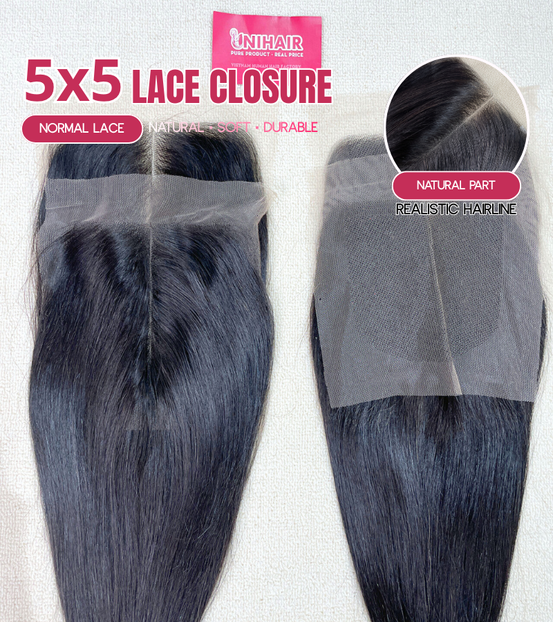 5x5 Lace Closure – Normal Lace | 100% Vietnamese Human Hair