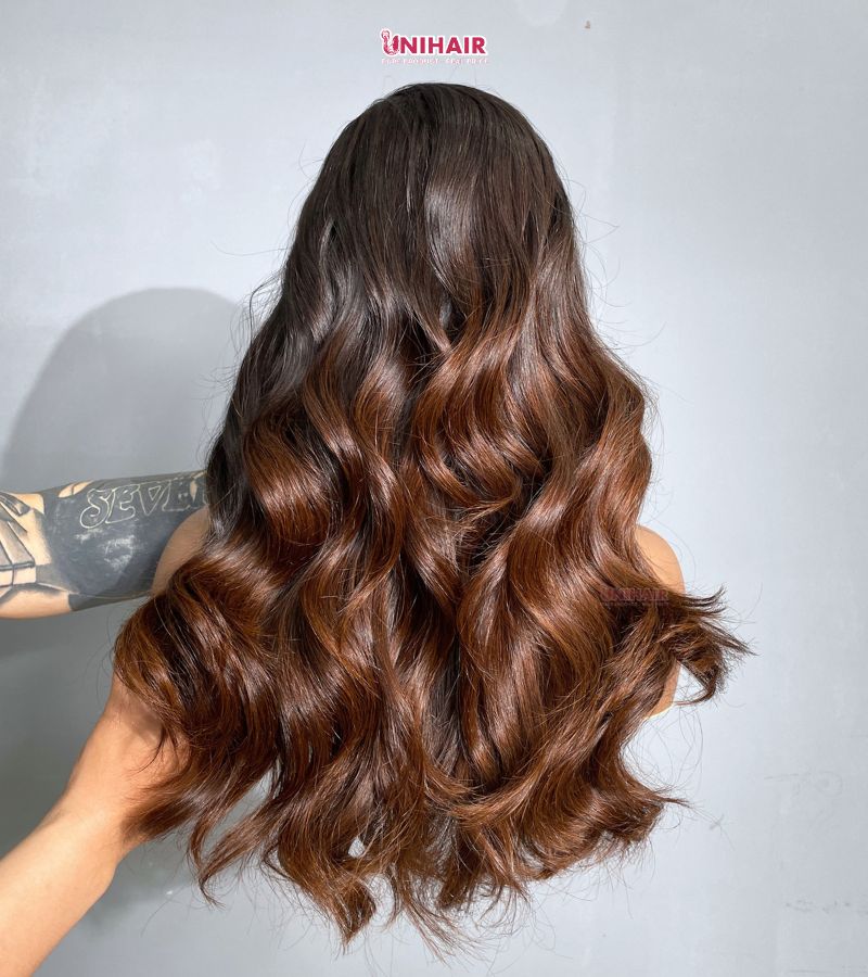 Body Wave Frontal Wig 22 Inches - 13x4 Ombre Brown Tip Wig | Unihairvn 4 Body Wave Frontal Wig 22 Inches - 13x4 Ombre Brown Tip Wig