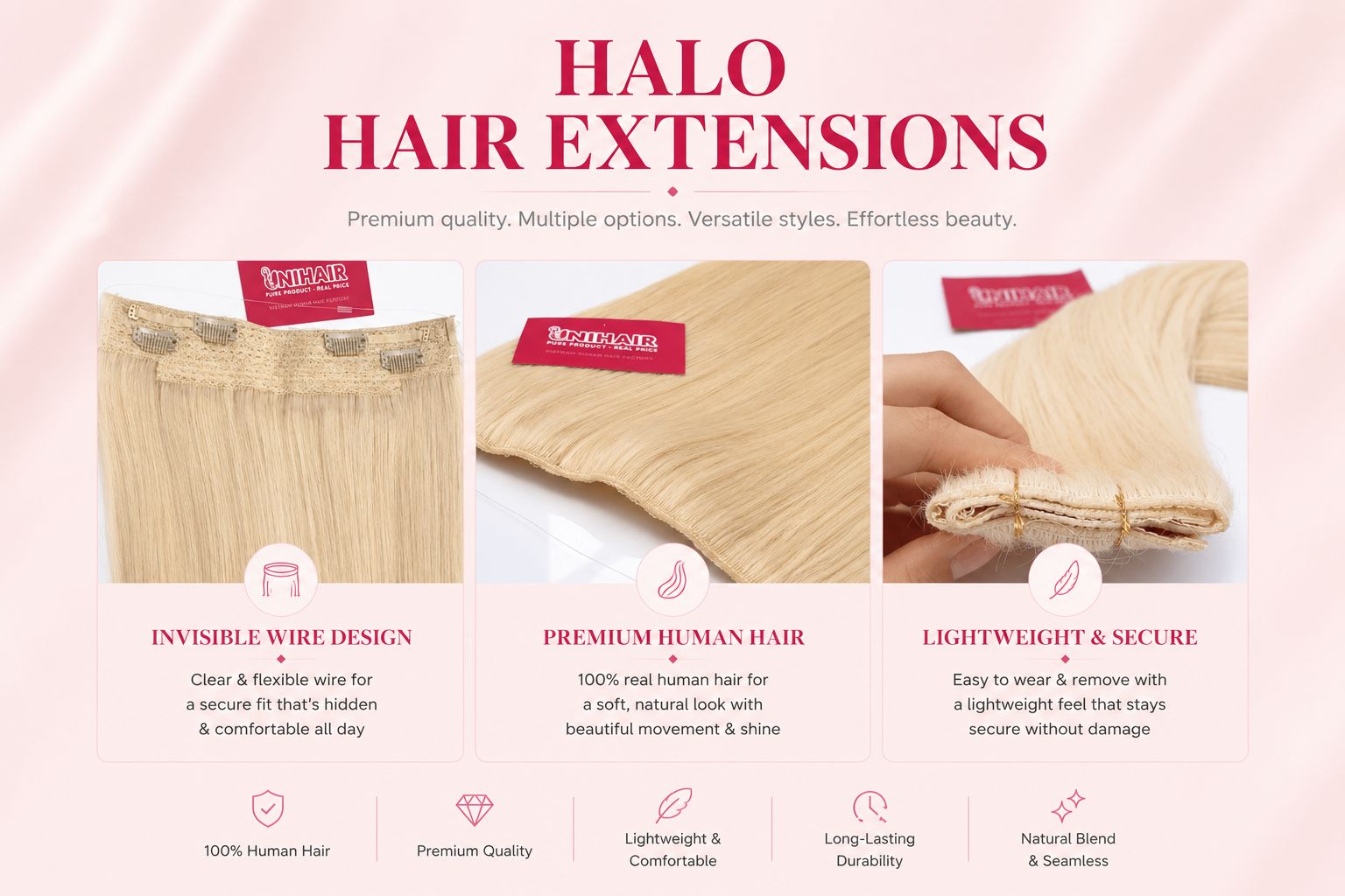 Halo Hair Extensions Unihairvn