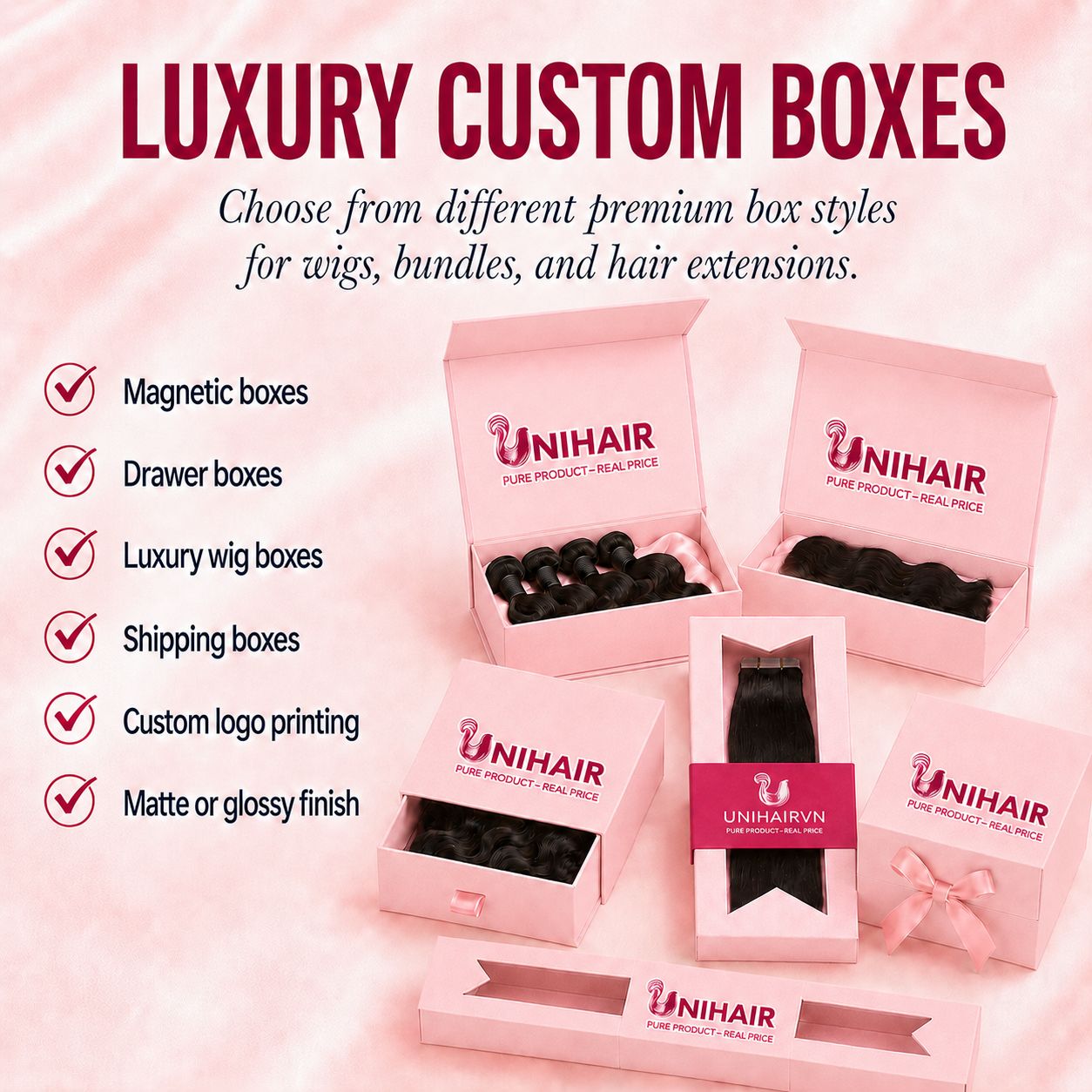 Luxury custom hair packaging box