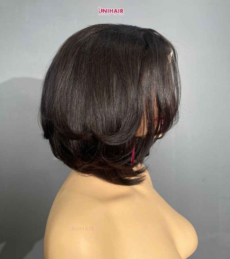 Layered Bob Wig 8 Inches - 5x5 Closure Natural Color Wig | Unihairvn 5 Layered Bob Wig 8 Inches - 5x5 Closure Natural Color Wig Unihairvn