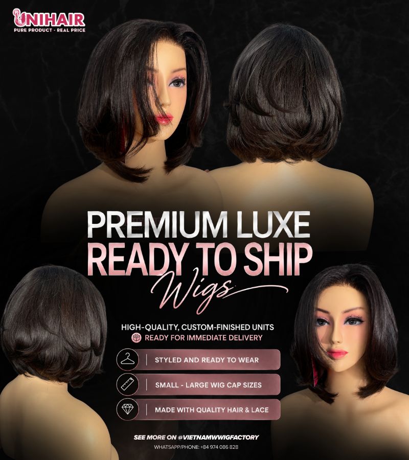 Layered Bob Wig 8 Inches - 5x5 Closure Natural Color Wig | Unihairvn 1 Layered Bob Wig 8 Inches - 5x5 Closure Natural Color Wig | Unihairvn