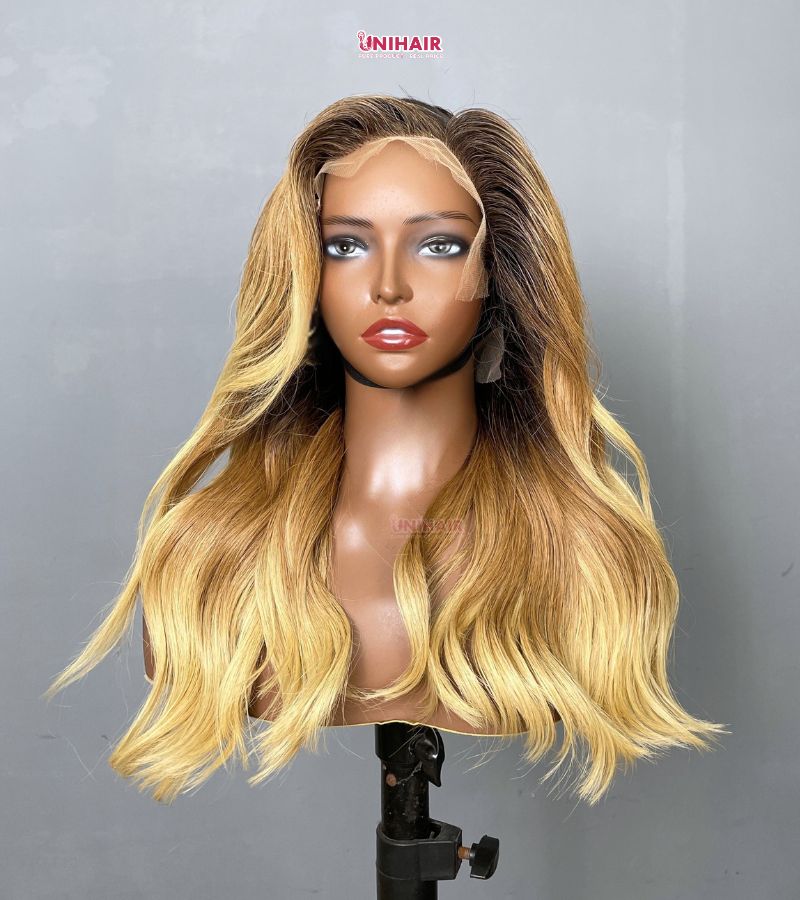 Ombre Golden Blonde Body Wave Wig 18 Inches - 13x6 HD Frontal Wig | Unihairvn 6 Ombre Golden Blonde Body Wave Wig 18 Inches - 13x6 HD Frontal Wig