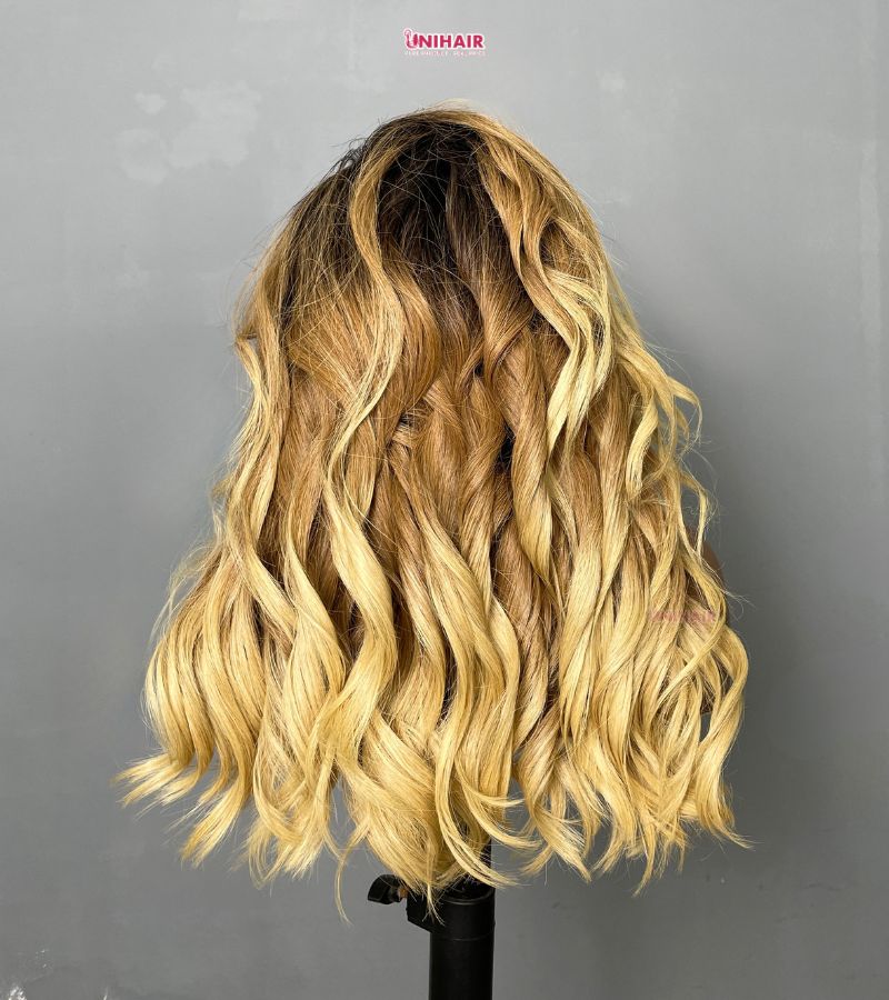 Ombre Golden Blonde Body Wave Wig 18 Inches - 13x6 HD Frontal Wig | Unihairvn 5 Ombre Golden Blonde Body Wave Wig 18 Inches - 13x6 HD Frontal Wig