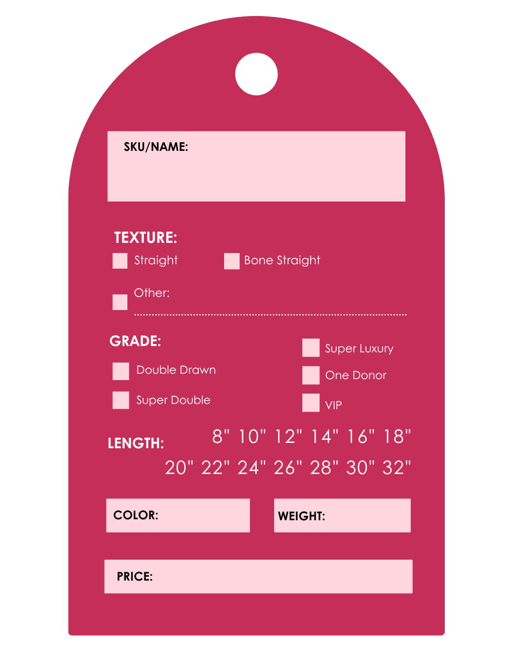 Custom Hair Hang Tags For Wigs & Hair Extensions | Unihairvn