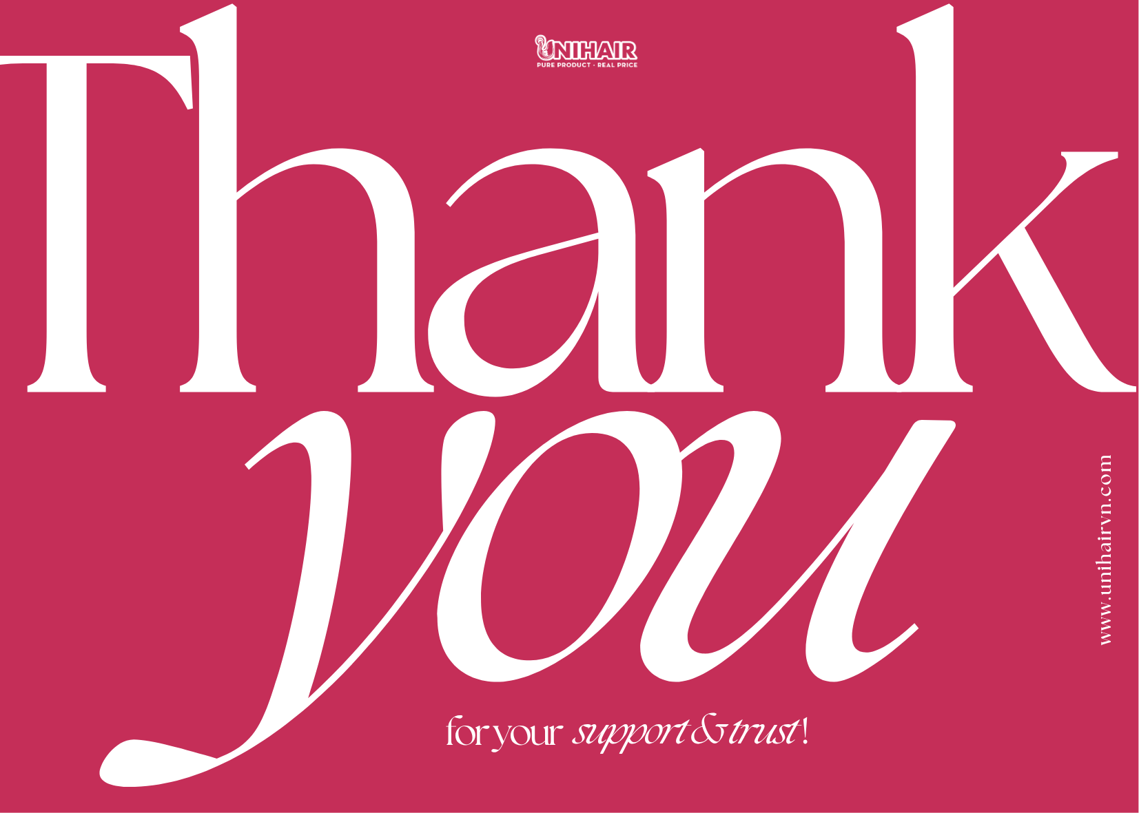 Custom Thank You Cards For Private Label Hair Packaging | Unihairvn