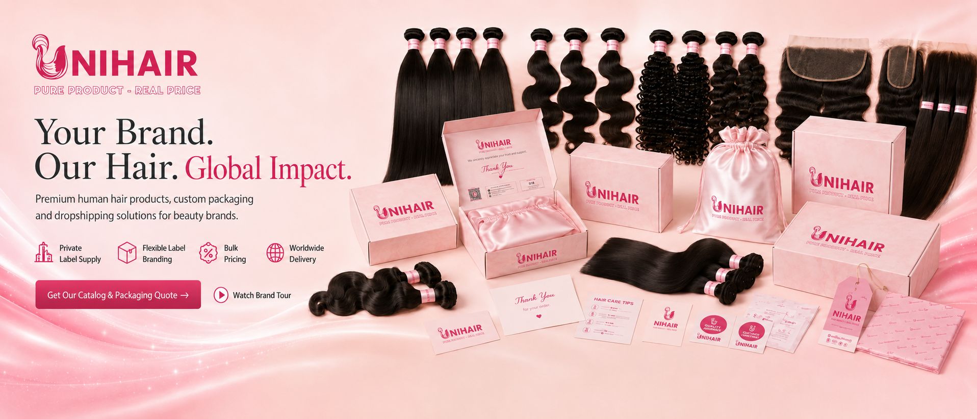 Unihairvn dropshipping hair vendors and private label packaging