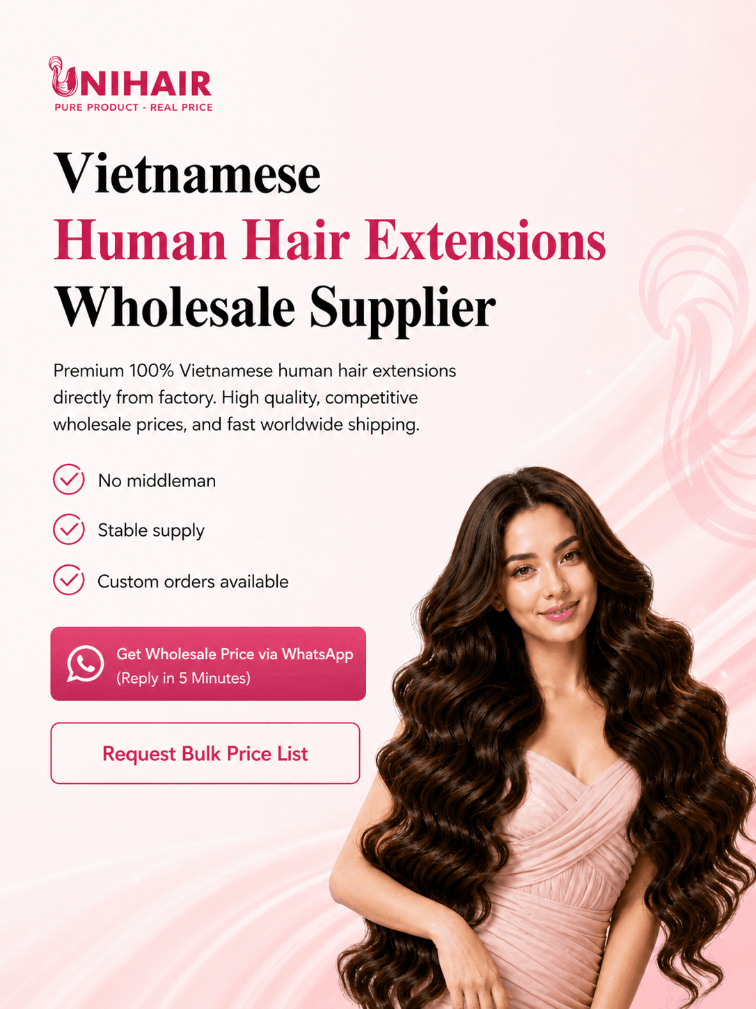 Human Hair Extensions Wholesale | Vietnam Factory Supplier