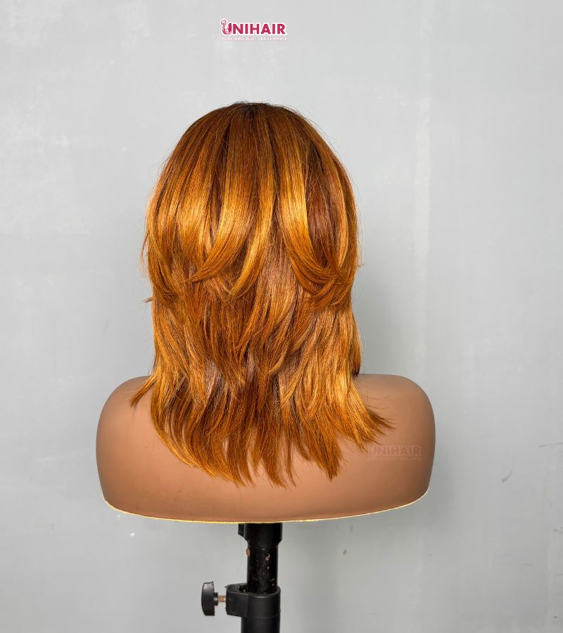 Ombre Ginger Bob Wig 10 Inches - Layered Closure Wig | Unihairvn 6 Ombre Ginger Bob Wig 10 Inches | Layered Closure Wig
