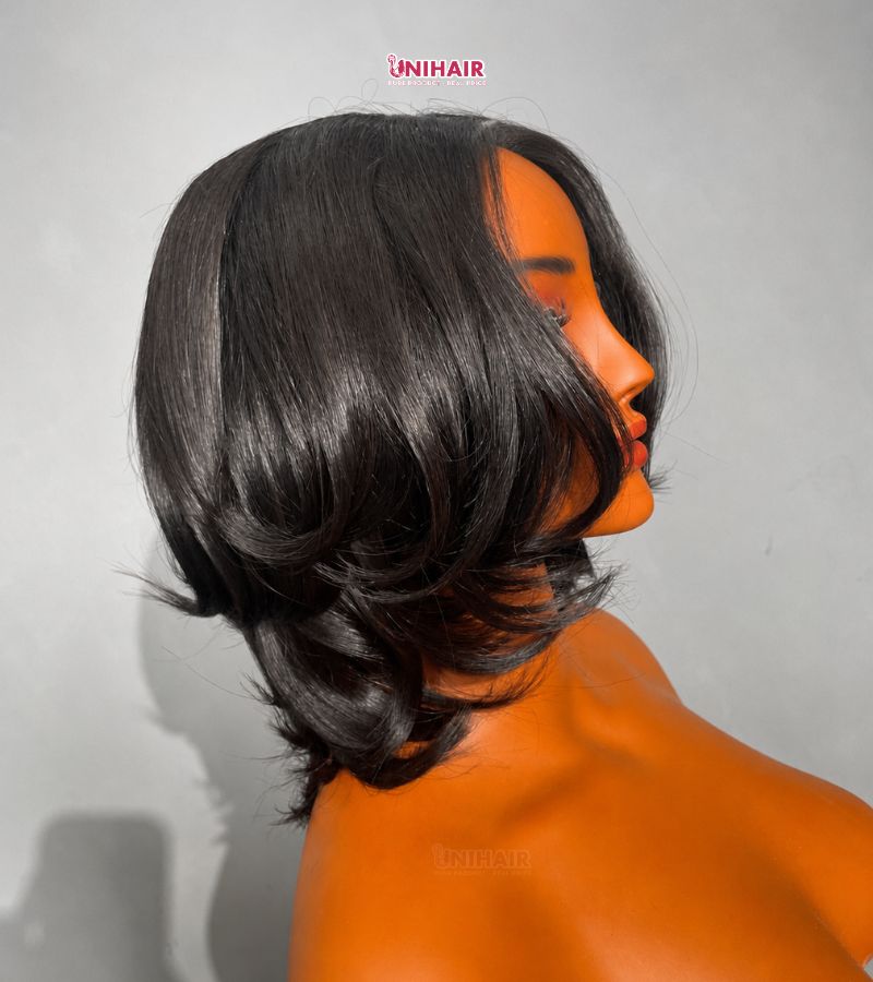 Straight Bob Wig 10 Inches - 2x6 Closure Natural Black Wig | Unihairvn 6 Straight Bob Wig 10 Inches | 2x6 Closure Natural Black Wig