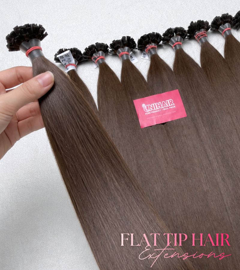 #2 Flat Tip Hair Extensions | Dark Brown Human Hair Extensions 1 #2 Flat Tip Hair Extensions