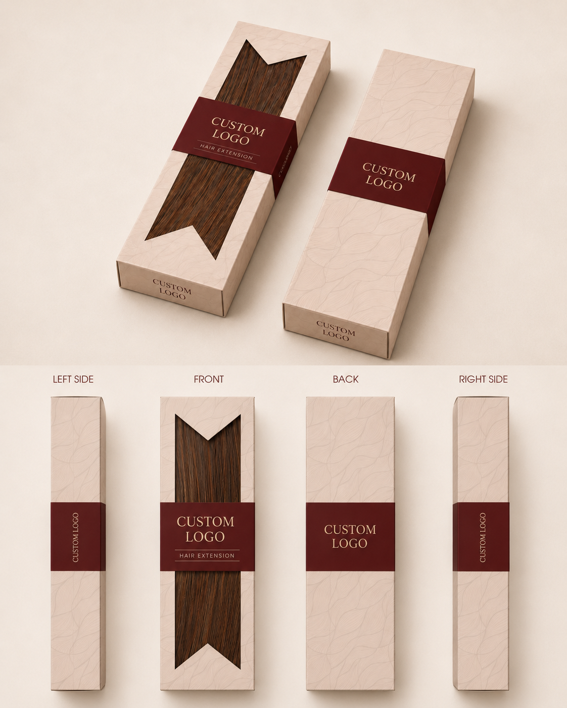 Custom Hair Extension Box with Clear Window - Premium Hair Packaging | Unihairvn 3 Custom Hair Extension Box with Clear Window - Premium Hair Packaging | Unihairvn - Image 3
