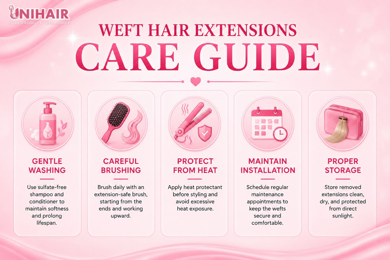 Weft Hair Extensions Care Guide