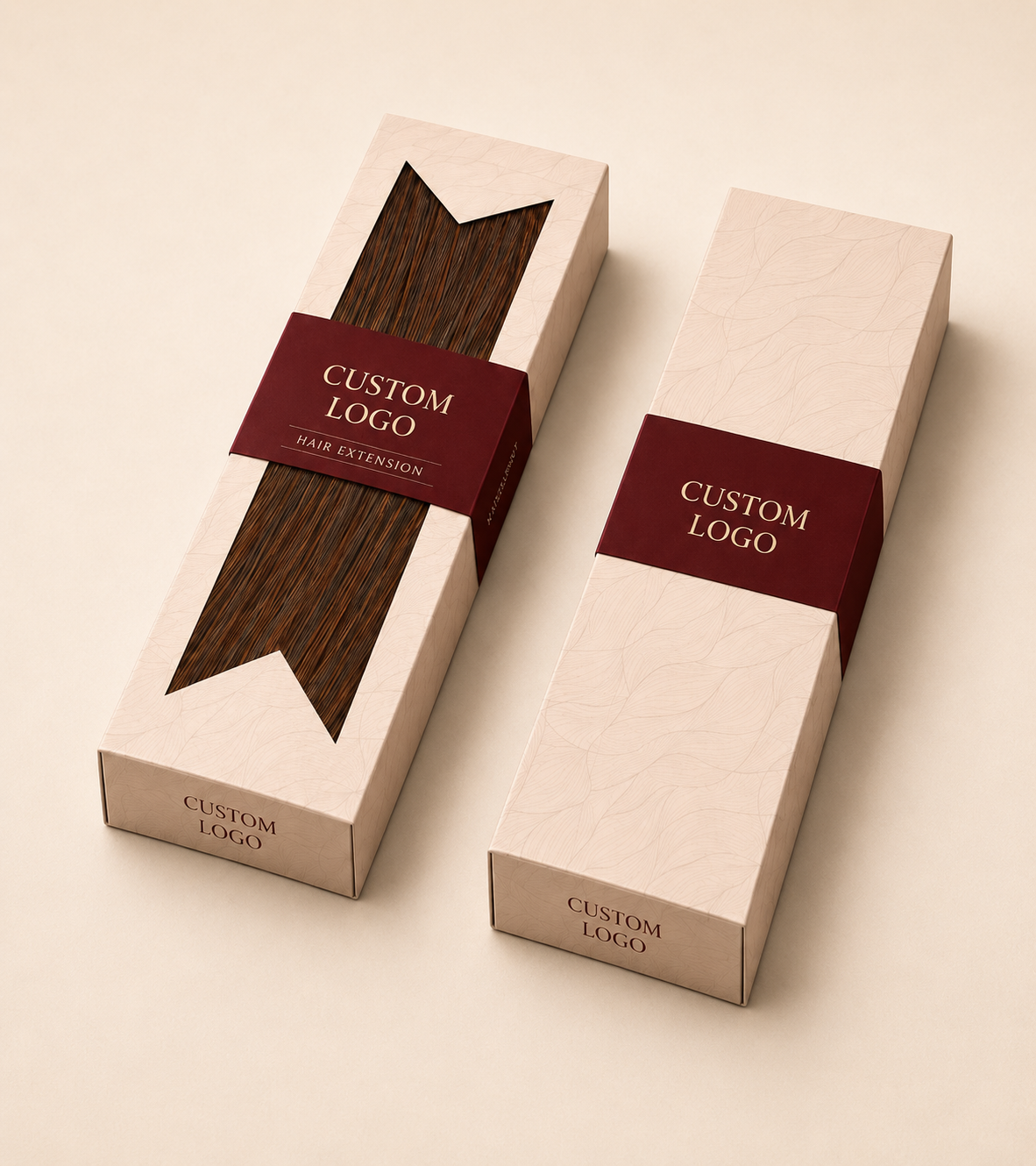 Custom Hair Extension Box with Clear Window - Premium Hair Packaging | Unihairvn 1 Custom Hair Extension Box with Clear Window