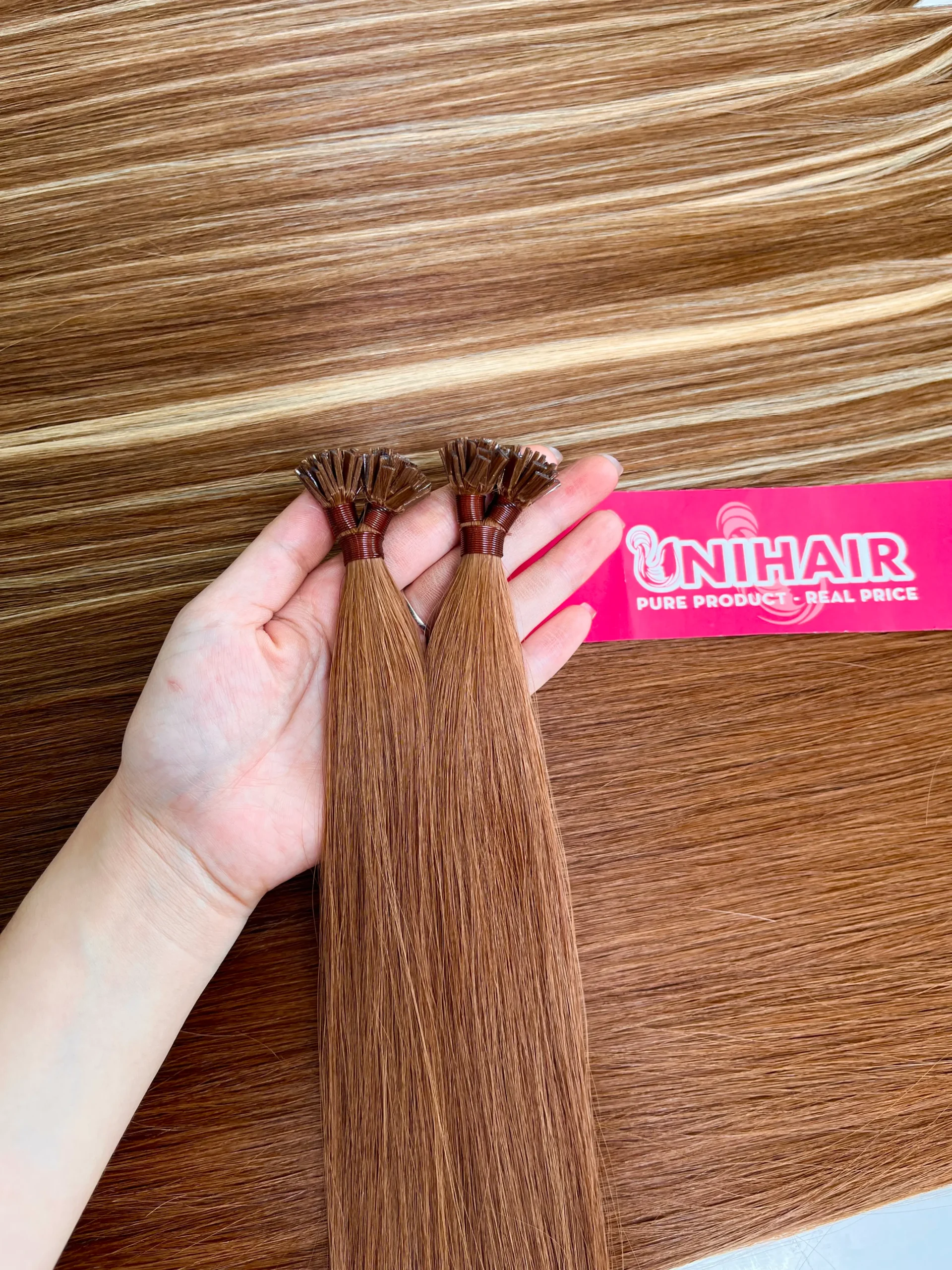Flat Tip Hair Extensions image 1 showing hero product visual by Unihairvn Vietnam hair factory Flat Tip Hair Extensions image 1 showing hero product visual by Unihairvn Vietnam hair factory