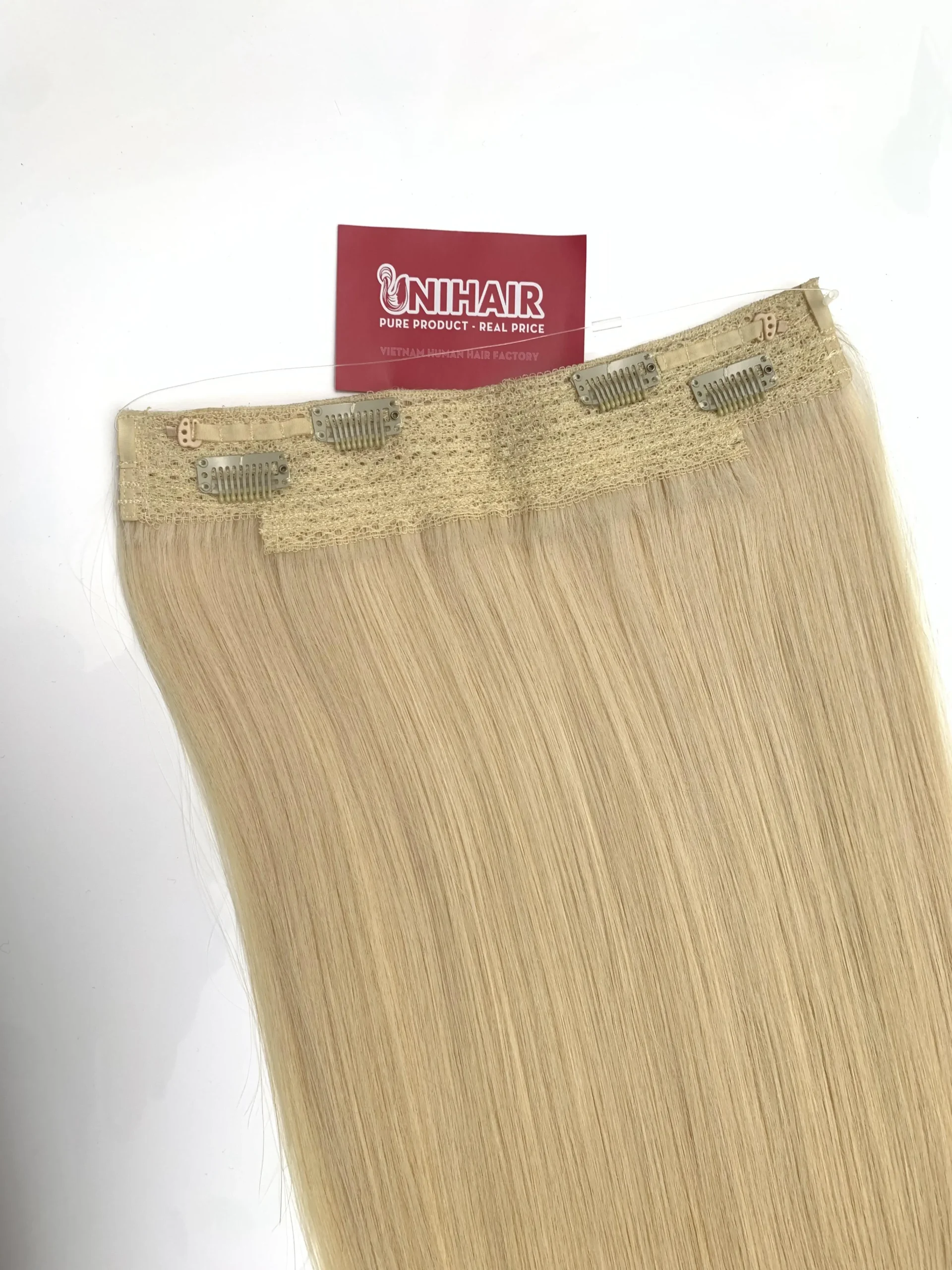 Halo Hair Extension Adjustable Wire Product View Halo hair extension with adjustable invisible wire and Vietnamese human hair