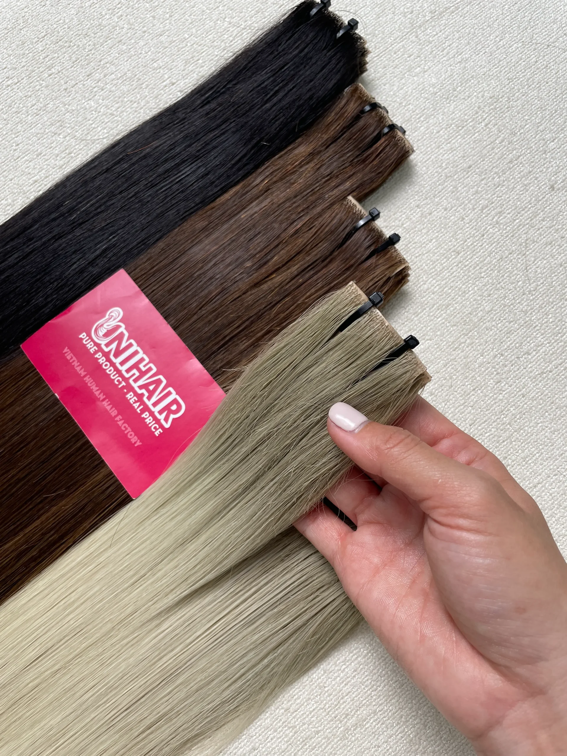Tape-In Hair Extensions image 15 showing product gallery close-up by Unihairvn Vietnam hair factory Tape-In Hair Extensions image 15 showing product gallery close-up by Unihairvn Vietnam hair factory