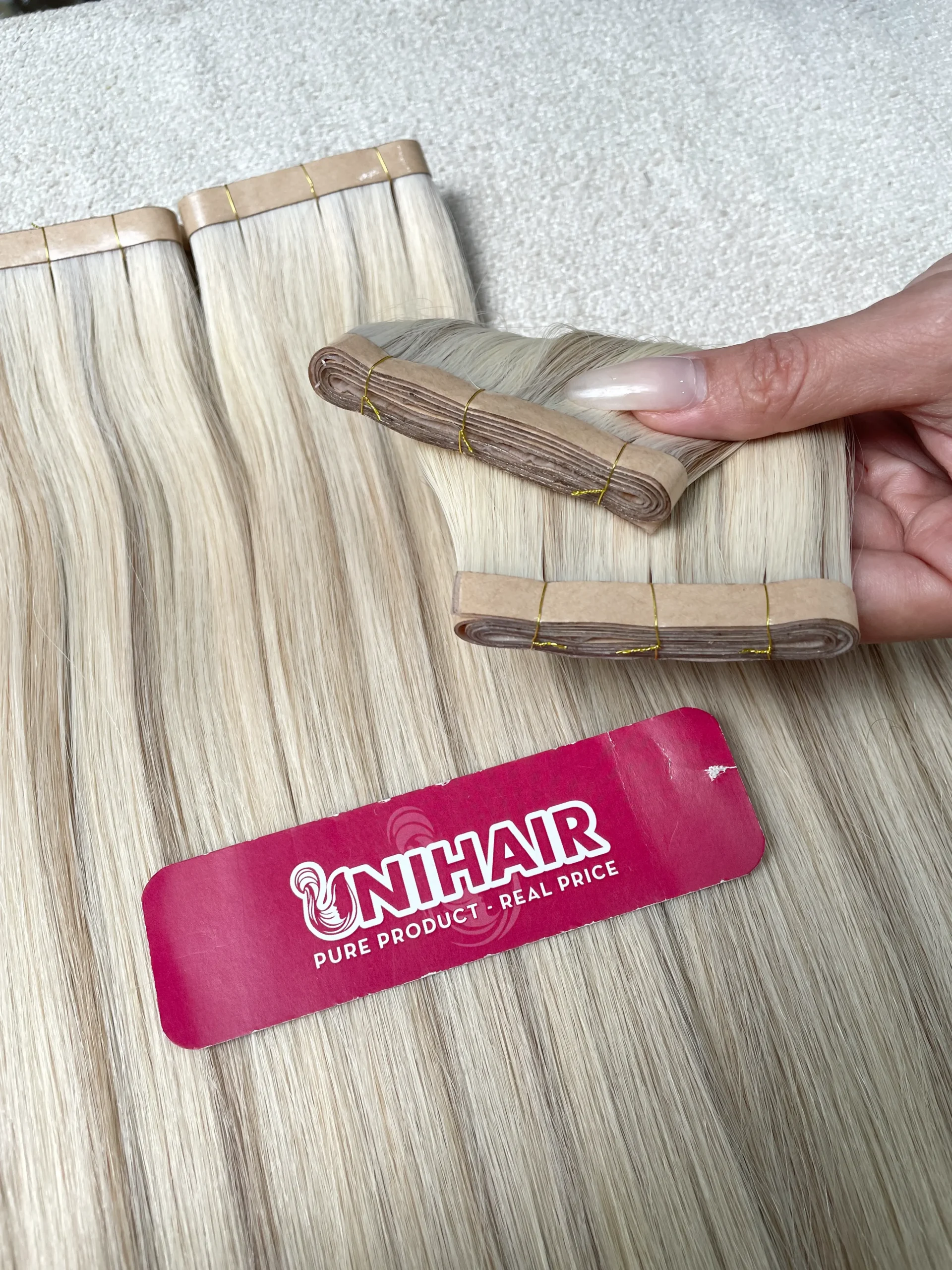 Tape-In Hair Extensions image 27 showing product gallery close-up by Unihairvn Vietnam hair factory Tape-In Hair Extensions image 27 showing product gallery close-up by Unihairvn Vietnam hair factory
