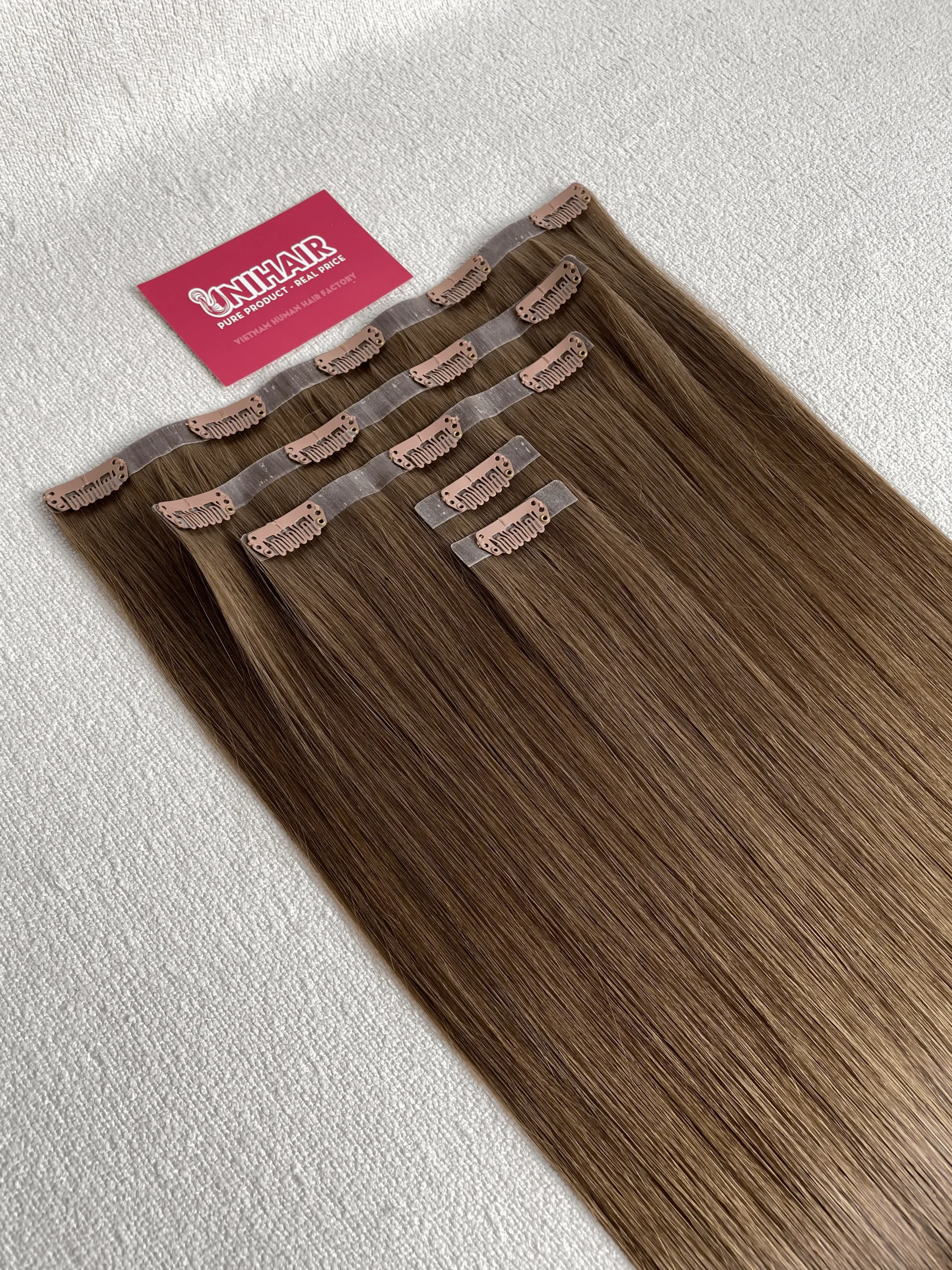 Clip-In Hair Extensions image 48 showing technical specifications detail by Unihairvn Vietnam hair factory Clip-In Hair Extensions image 48 showing technical specifications detail by Unihairvn Vietnam hair factory