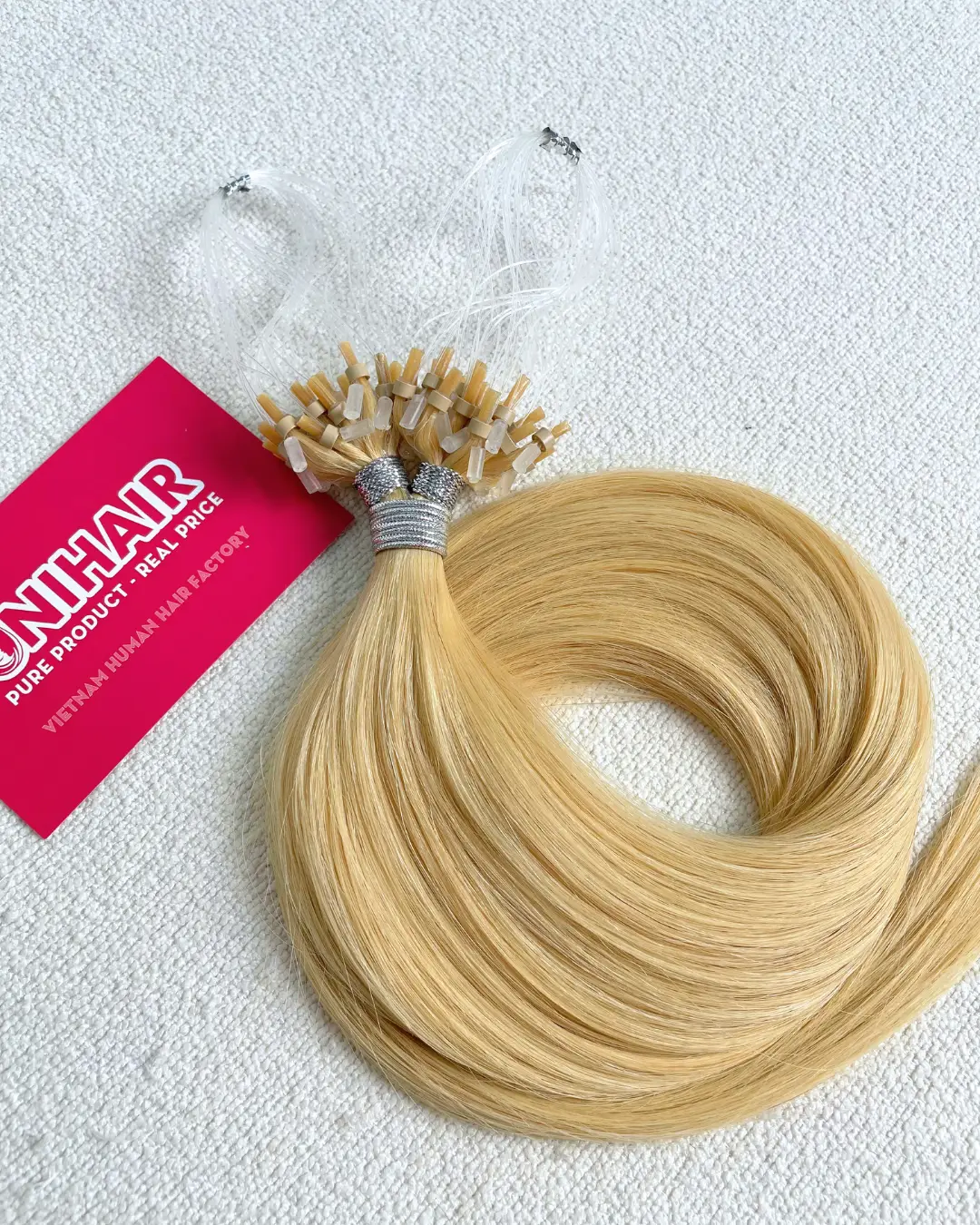 Micro Ring Hair Extensions image 9 showing product gallery close-up by Unihairvn Vietnam hair factory Micro Ring Hair Extensions image 9 showing product gallery close-up by Unihairvn Vietnam hair factory