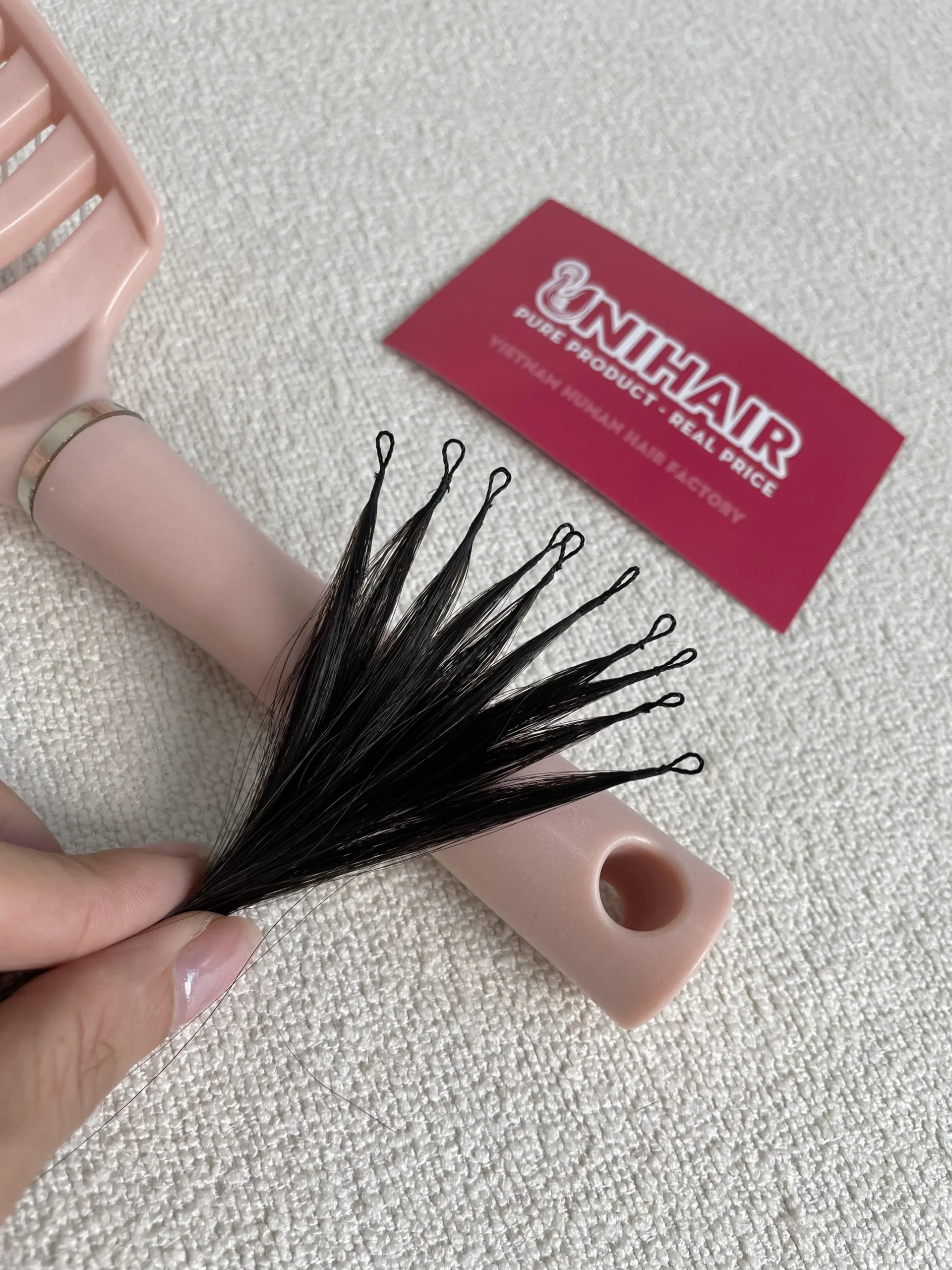 9D Feather Extensions close-up hero detail for salon wholesale buyers 9D Feather Extensions close-up hero detail for salon wholesale buyers