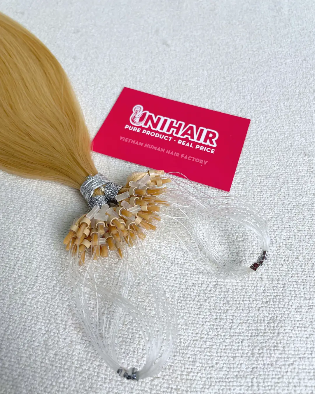 Micro Ring Hair Extensions image 10 showing product gallery close-up by Unihairvn Vietnam hair factory Micro Ring Hair Extensions image 10 showing product gallery close-up by Unihairvn Vietnam hair factory