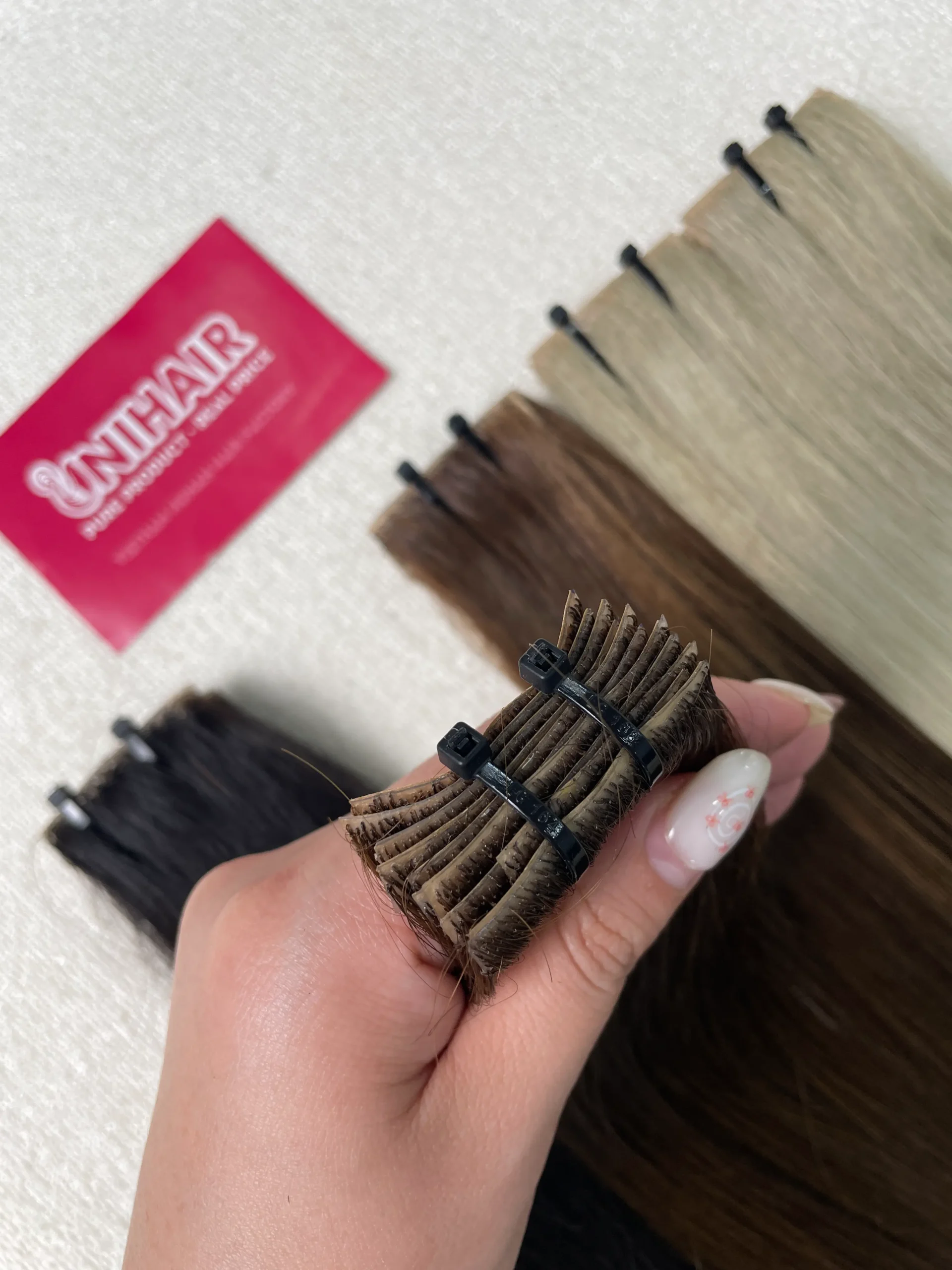 Tape-In Hair Extensions image 17 showing product gallery close-up by Unihairvn Vietnam hair factory Tape-In Hair Extensions image 17 showing product gallery close-up by Unihairvn Vietnam hair factory