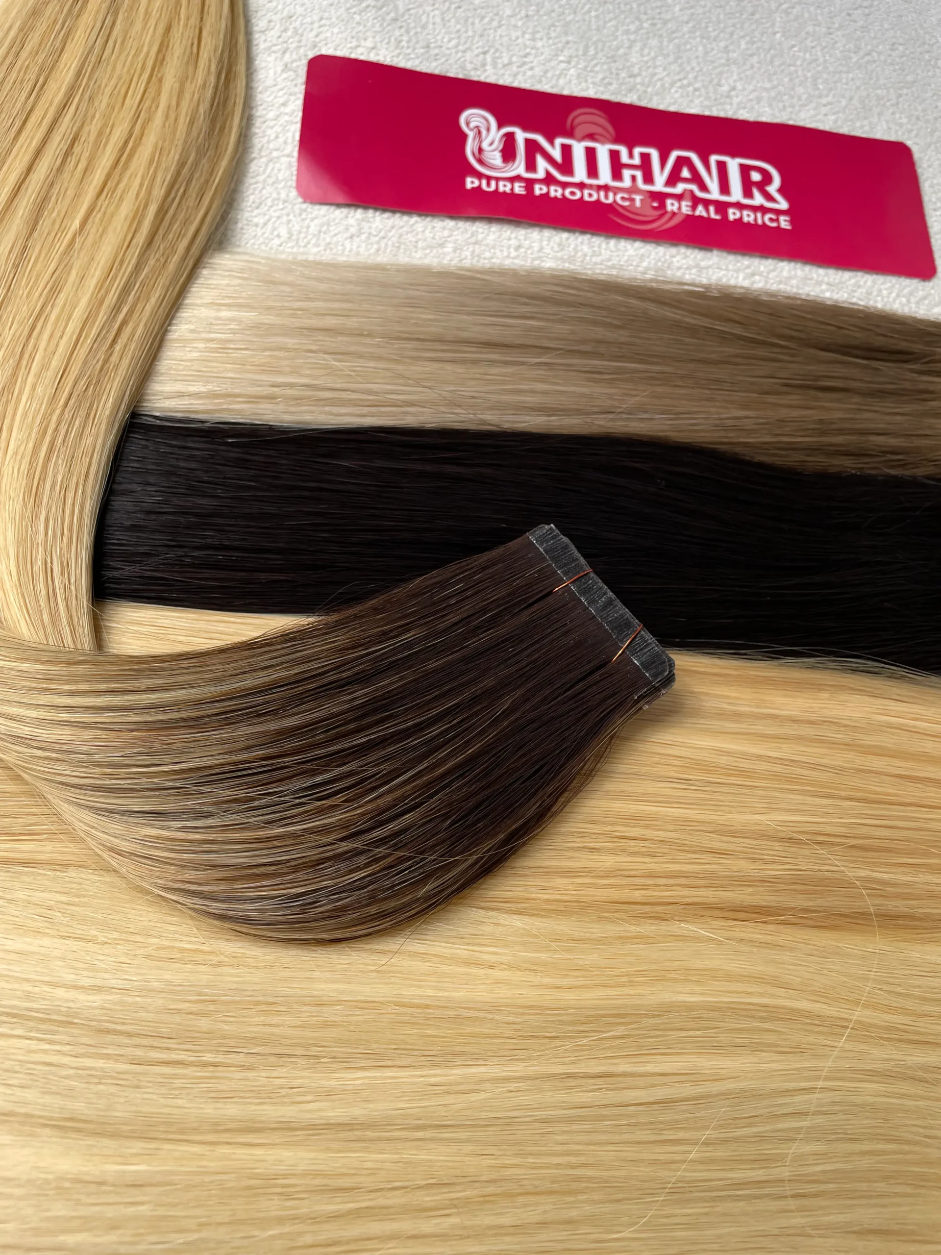 Tape-In Hair Extensions image 11 showing product gallery close-up by Unihairvn Vietnam hair factory Tape-In Hair Extensions image 11 showing product gallery close-up by Unihairvn Vietnam hair factory