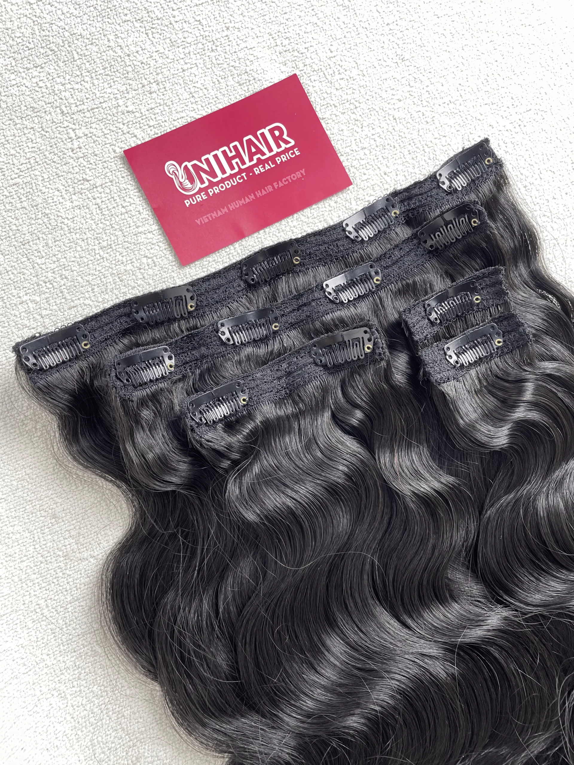 Clip-In Hair Extensions image 32 showing product gallery close-up by Unihairvn Vietnam hair factory Clip-In Hair Extensions image 32 showing product gallery close-up by Unihairvn Vietnam hair factory
