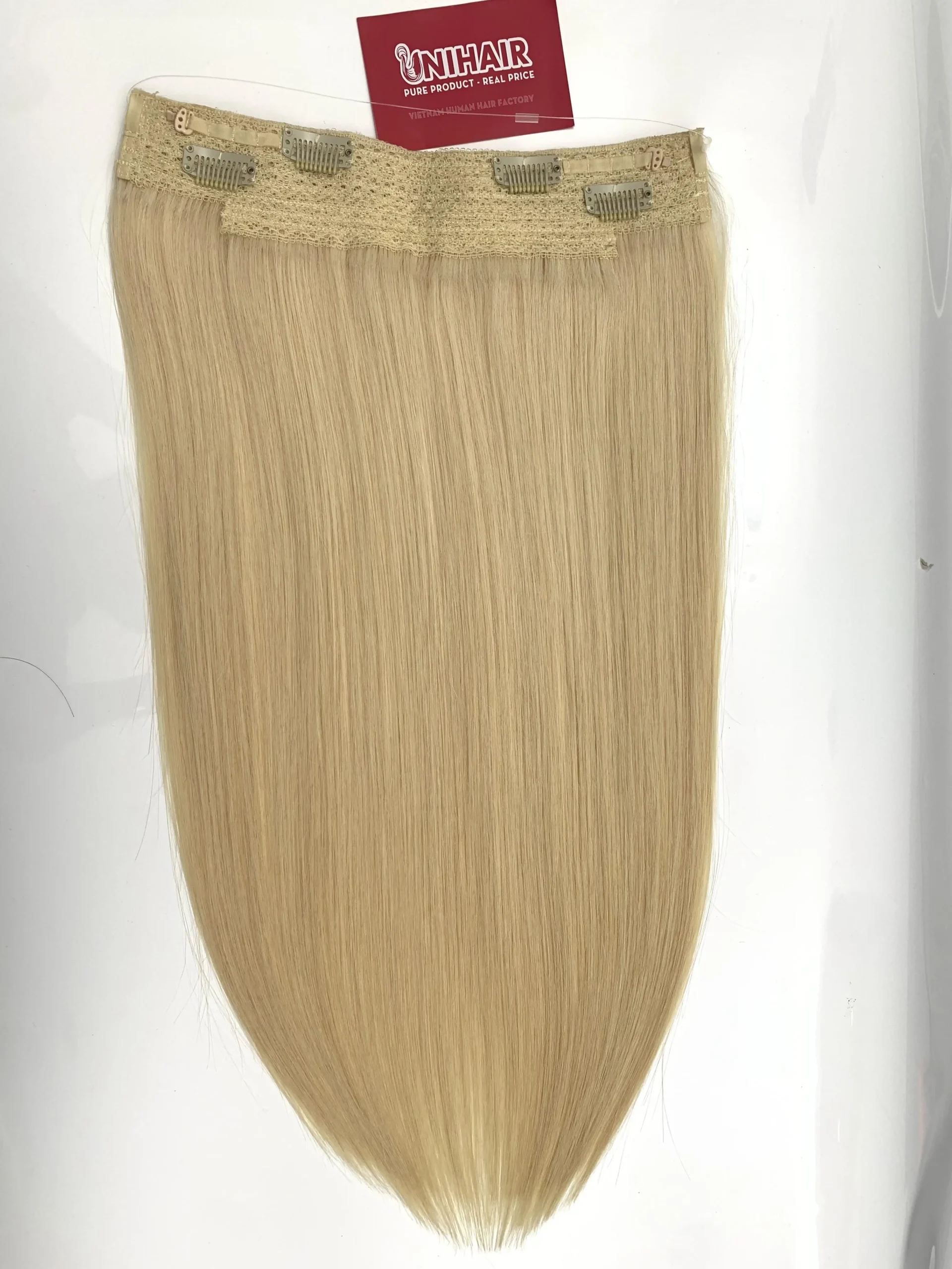 Halo Hair Extension Wire and Clip Base Detail Halo hair extension base detail with wire and clip construction