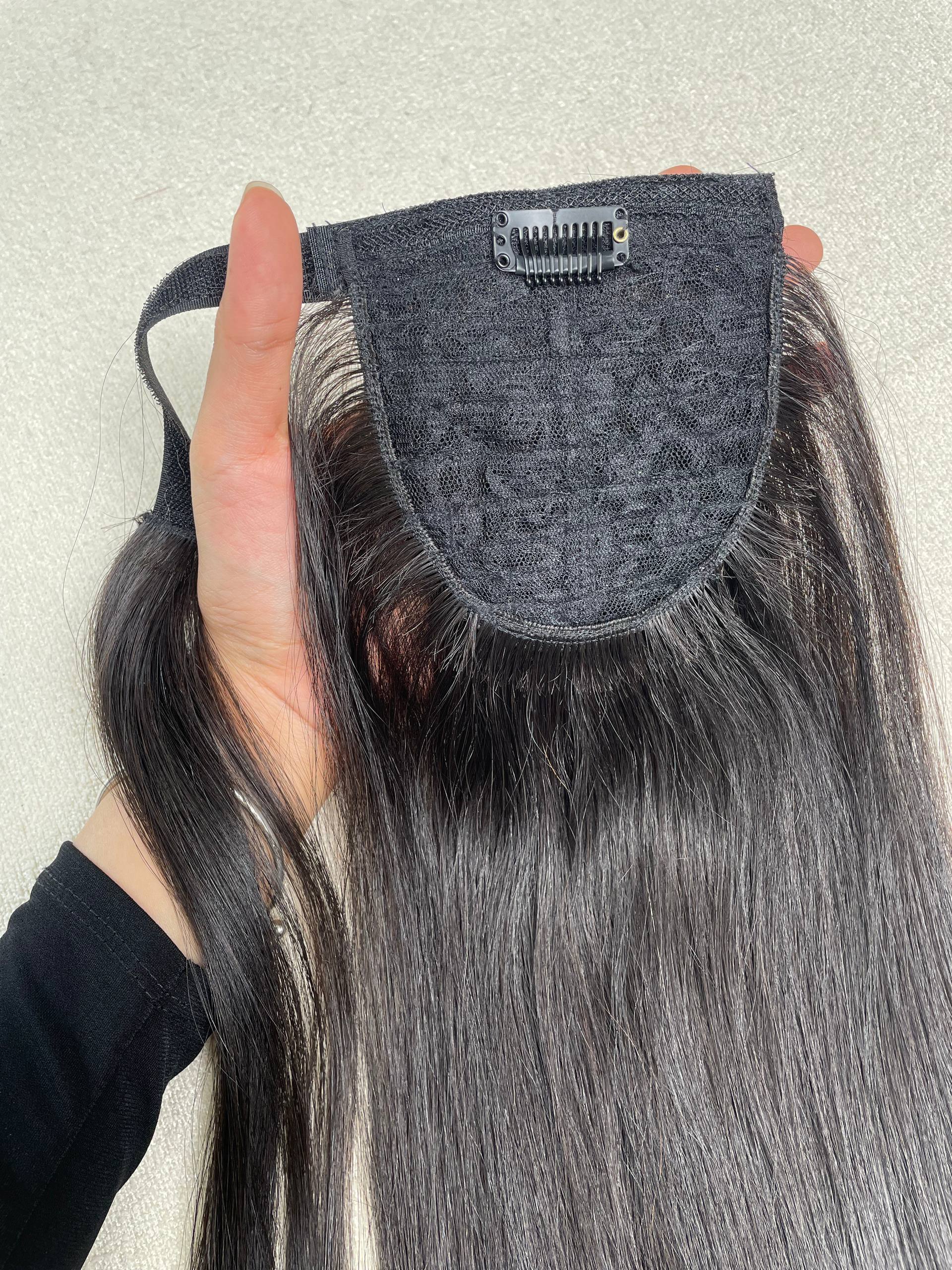Normal Ponytail Extension Fabric Base Detail Normal ponytail extension fabric base detail