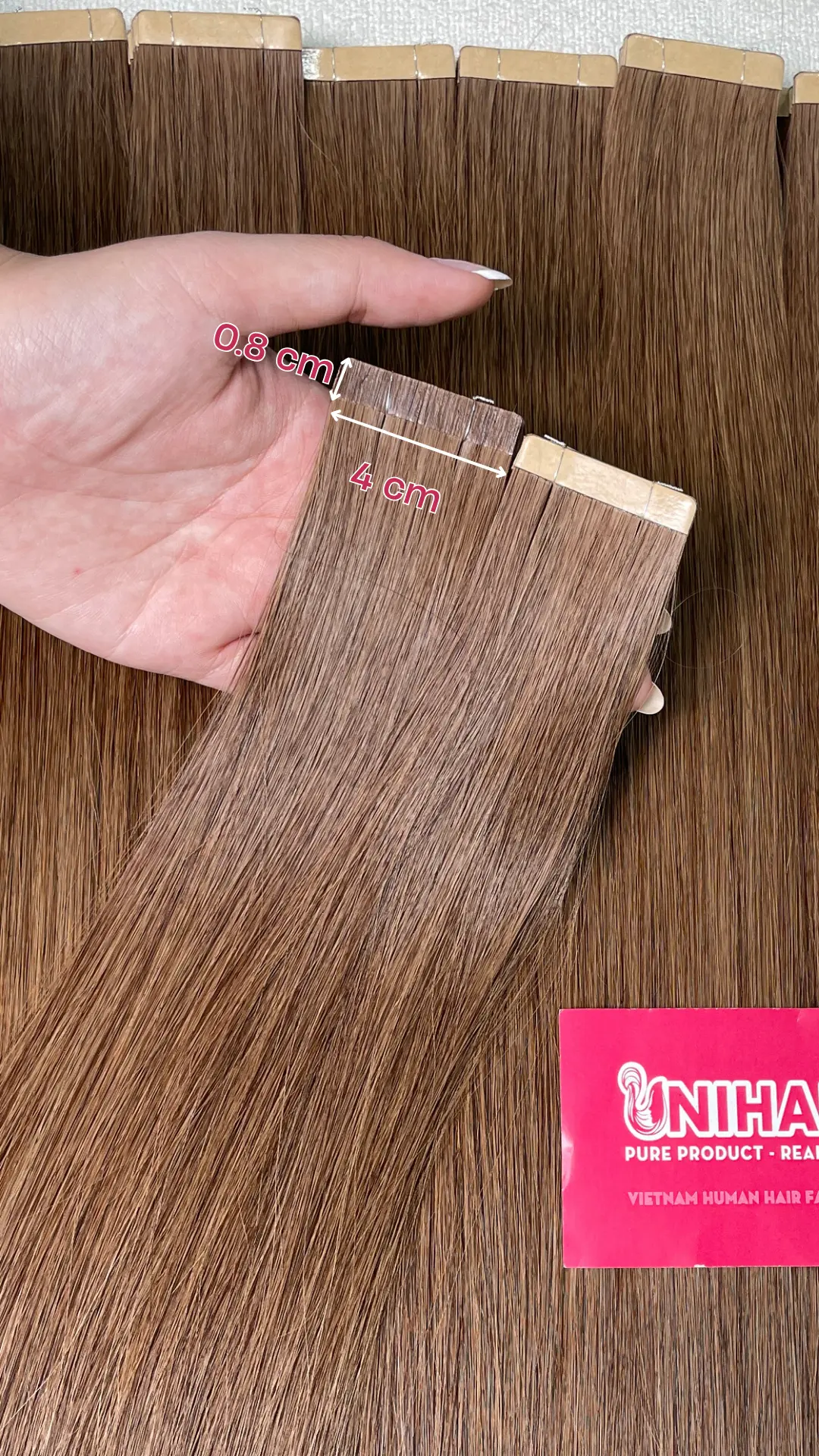 Normal Tape-In Hair Extensions image 12 showing product gallery close-up by Unihairvn Vietnam hair factory Normal Tape-In Hair Extensions image 12 showing product gallery close-up by Unihairvn Vietnam hair factory