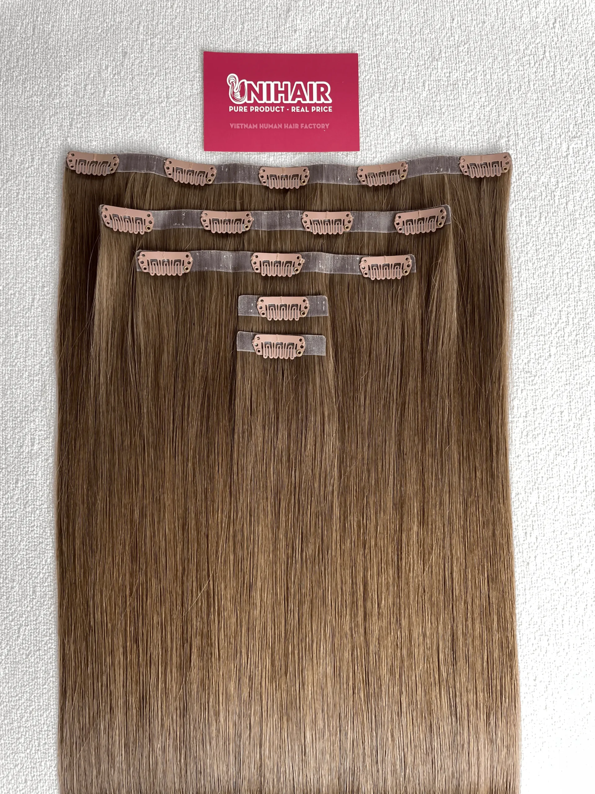 Clip-In Hair Extensions image 28 showing product gallery close-up by Unihairvn Vietnam hair factory Clip-In Hair Extensions image 28 showing product gallery close-up by Unihairvn Vietnam hair factory