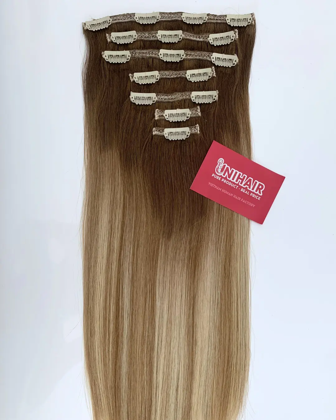 Clip-In Hair Extensions image 42 showing product gallery close-up by Unihairvn Vietnam hair factory Clip-In Hair Extensions image 42 showing product gallery close-up by Unihairvn Vietnam hair factory