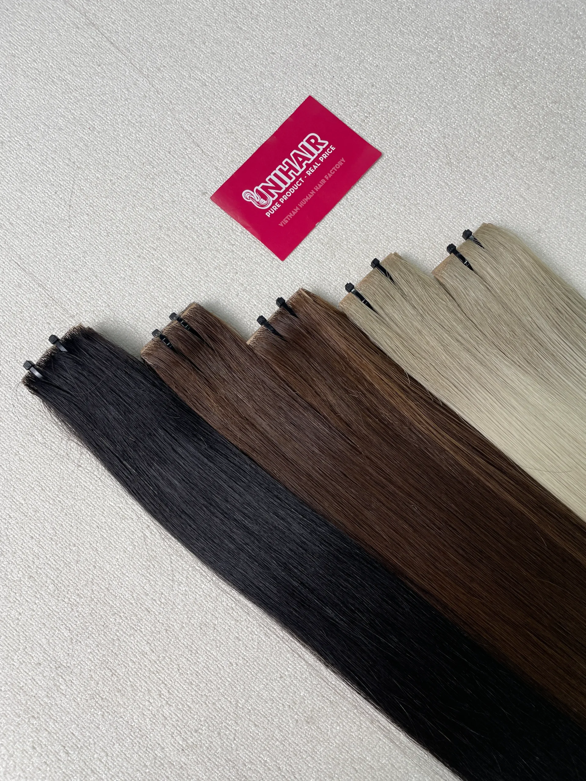 Tape-In Hair Extensions image 19 showing product gallery close-up by Unihairvn Vietnam hair factory Tape-In Hair Extensions image 19 showing product gallery close-up by Unihairvn Vietnam hair factory