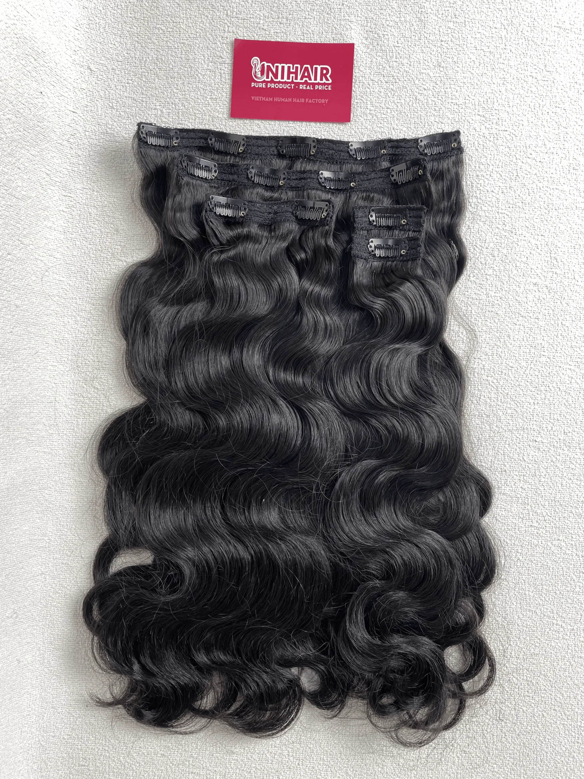 Clip-In Hair Extensions image 34 showing product gallery close-up by Unihairvn Vietnam hair factory Clip-In Hair Extensions image 34 showing product gallery close-up by Unihairvn Vietnam hair factory