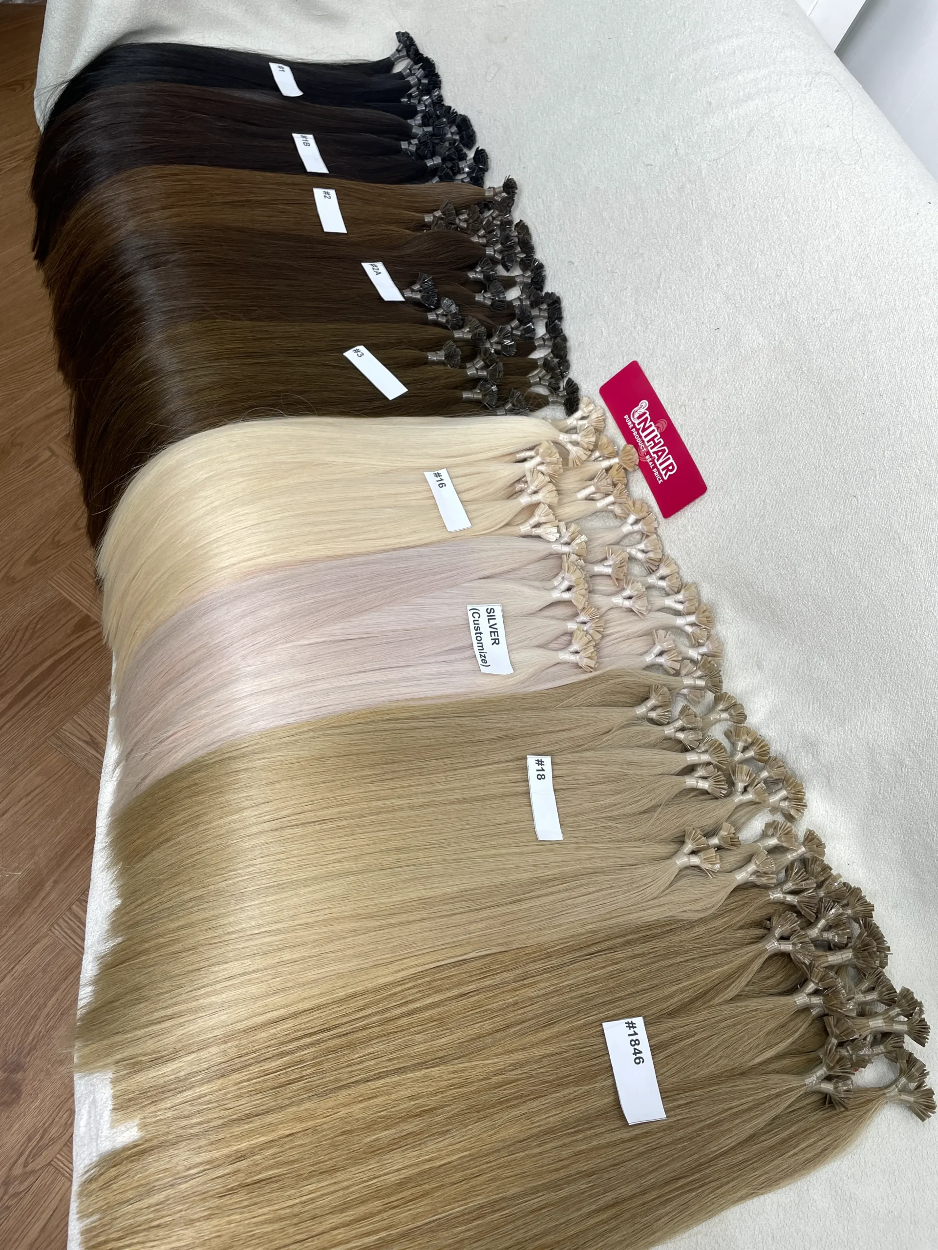 Flat Tip Hair Extensions image 13 showing product gallery close-up by Unihairvn Vietnam hair factory Flat Tip Hair Extensions image 13 showing product gallery close-up by Unihairvn Vietnam hair factory