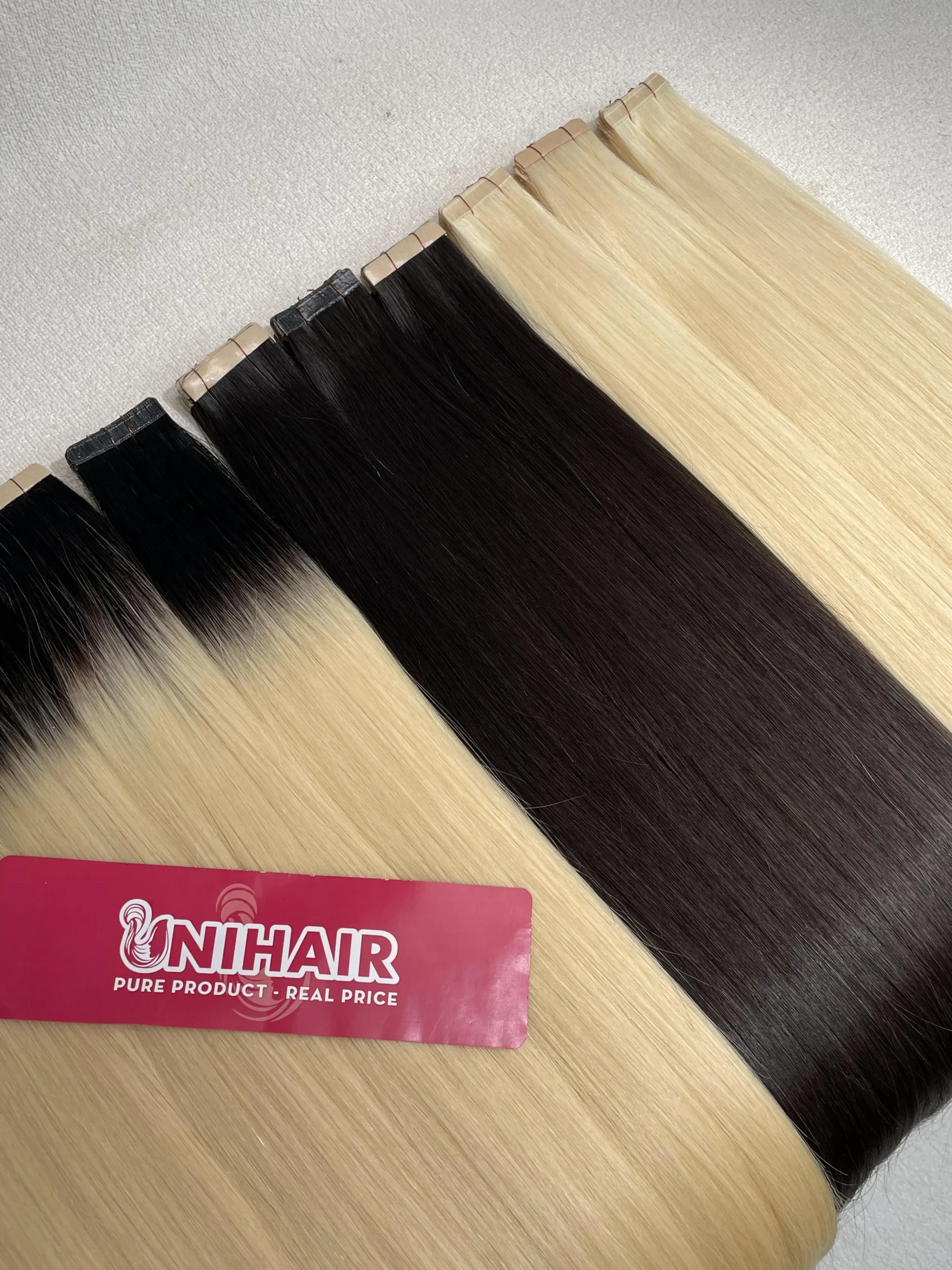 Tape-In Hair Extensions image 26 showing product gallery close-up by Unihairvn Vietnam hair factory Tape-In Hair Extensions image 26 showing product gallery close-up by Unihairvn Vietnam hair factory