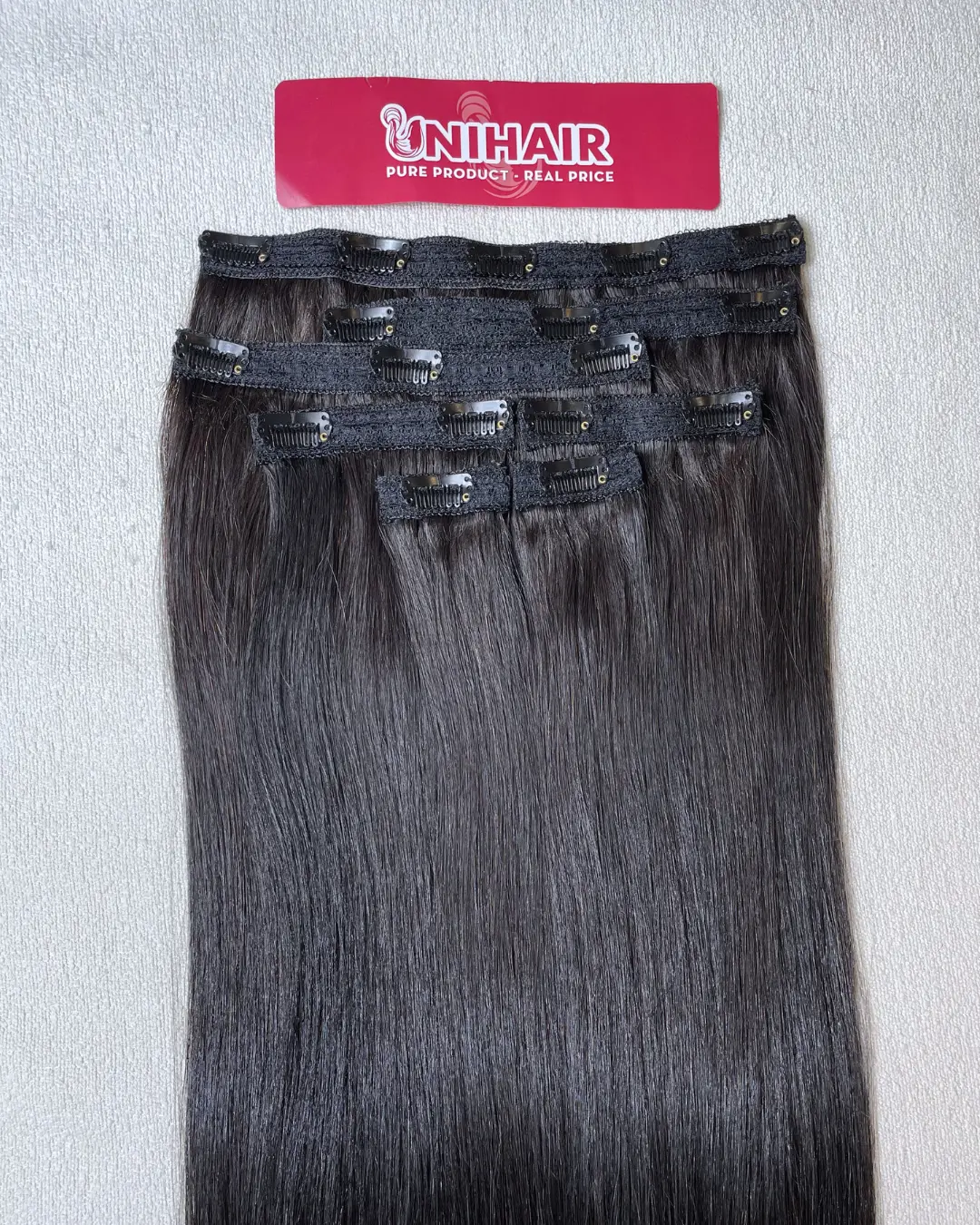 Clip-In Hair Extensions image 46 showing product gallery close-up by Unihairvn Vietnam hair factory Clip-In Hair Extensions image 46 showing product gallery close-up by Unihairvn Vietnam hair factory