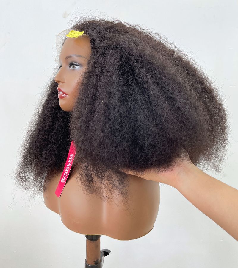 Kinky Curly Lace Closure Wigs 6×6 HD Lace, Pre-Plucked 22” Raw Vietnamese Hair