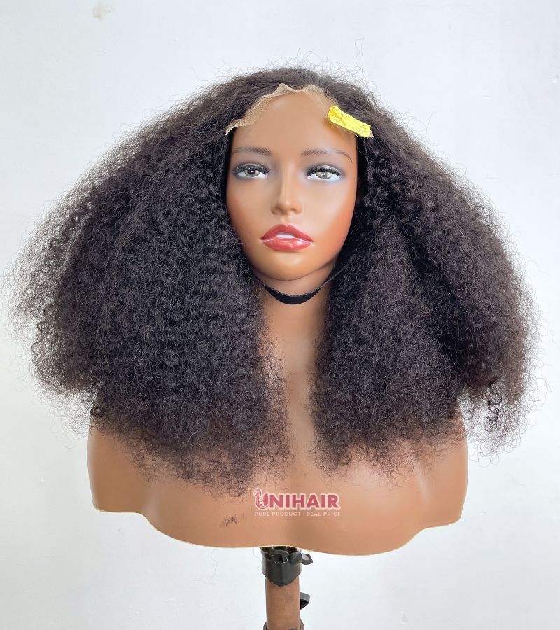 Kinky Curly Lace Closure Wigs 6×6 HD Lace, Pre-Plucked 22” Raw Vietnamese Hair