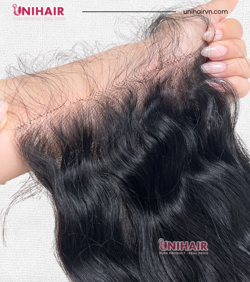 Natural Wavy Lace Closure 6x6 – HD Swiss Lace Pre-Plucked, Raw Vietnamese Hair 4 Natural Wavy Lace Closure 6x6 – HD Swiss Lace Pre-Plucked, Raw Vietnamese Hair - Image 4