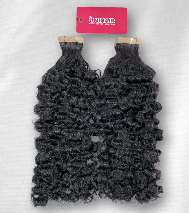 Burmese Curly Tape Ins – Seamless, Bouncy Curls from 100% Raw Vietnamese Hair 4 Burmese Curly Tape Ins – Seamless, Bouncy Curls from 100% Raw Vietnamese Hair - Image 4