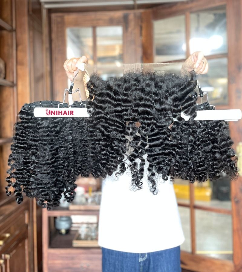 Burmese Curly Wig Making Set – 3 Bundles (14”, 16”, 18”) and 13x4 Swiss Lace Frontal Burmese Curly 20” 5 Burmese Curly Wig Making Set – 3 Bundles (14”, 16”, 18”) and 13x4 Swiss Lace Frontal Burmese Curly 20” - Image 5