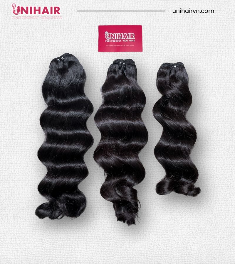Cambodian Wavy Wig Making Set – 3 Bundles (14” 16” 18”) & Closure 5x5 Swiss Lace Pre-Plucked 20”
