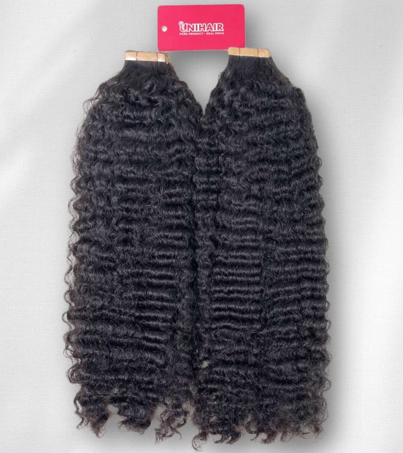 Raw Vietnamese Kinky Curly Tape In Hair Extensions – Reusable & Seamless 5 Raw Vietnamese Kinky Curly Tape In Hair Extensions – Reusable & Seamless - Image 5